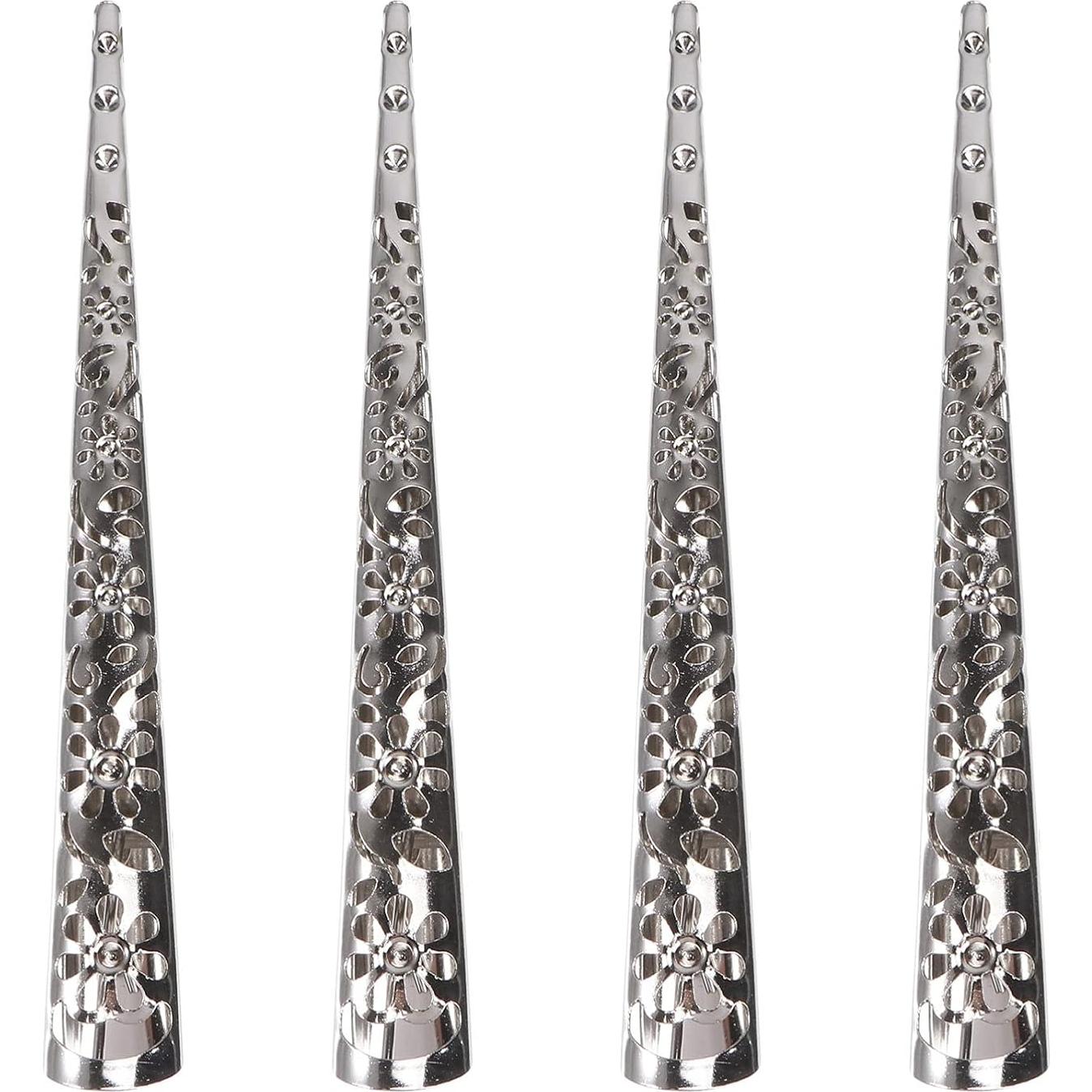 Pinzas para el cabello Billed de metal niquelado - 4 unidades