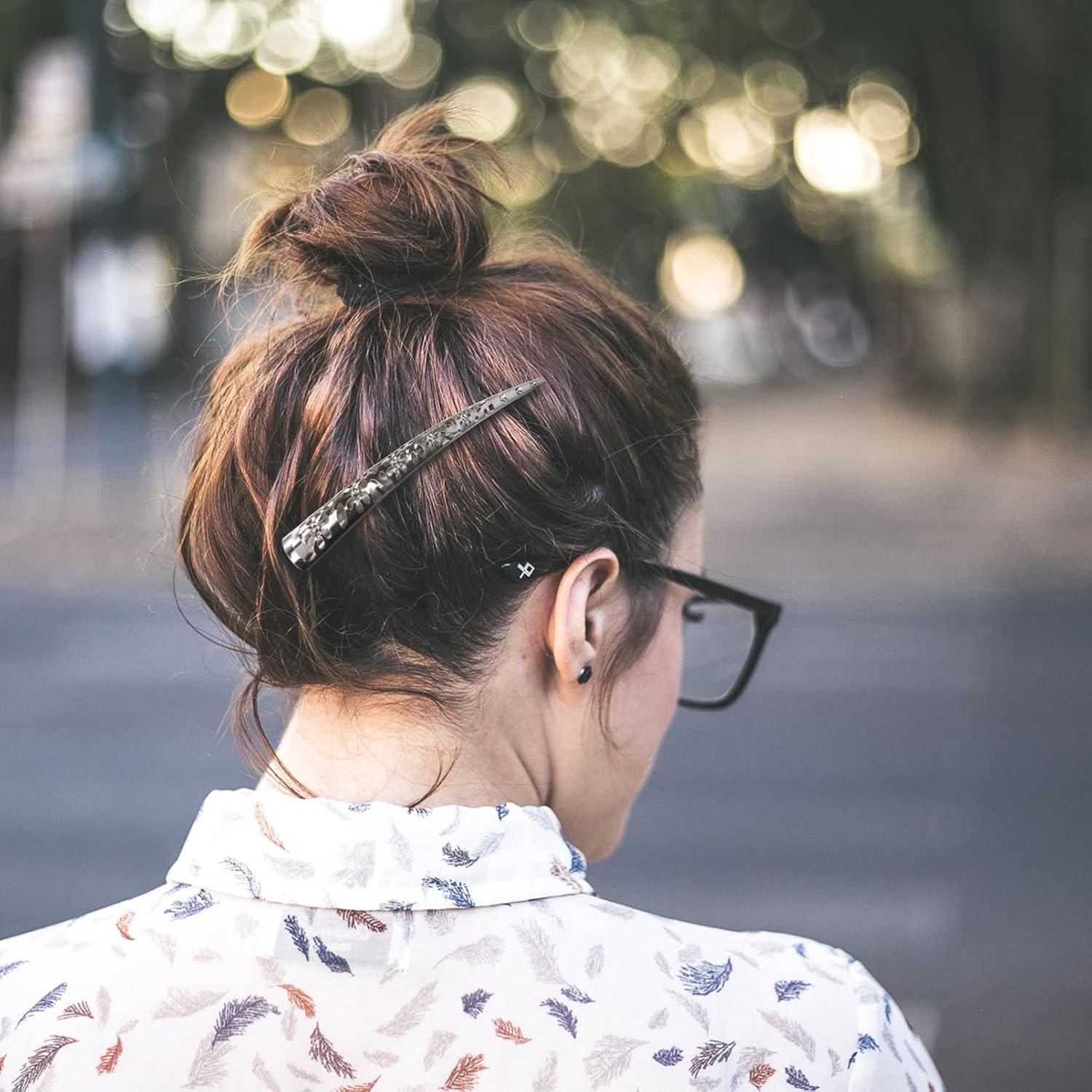 Pinzas para el cabello Billed de metal niquelado - 4 unidades