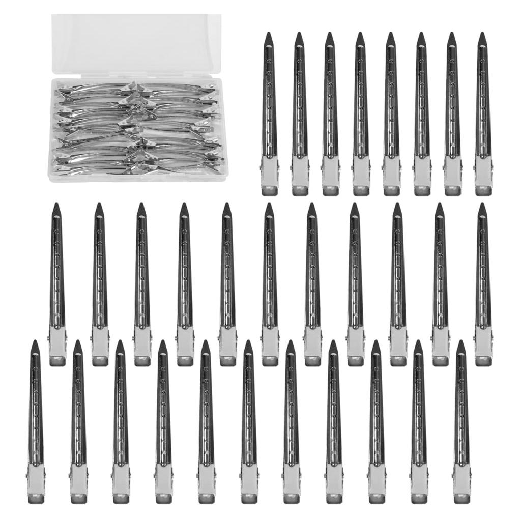 30 Clips de Cabello de Metal Ruocce Punta de Pato 8.9 cm
