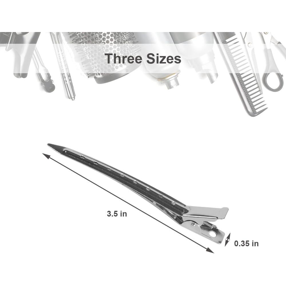 30 Clips de Cabello de Metal Ruocce Punta de Pato 8.9 cm