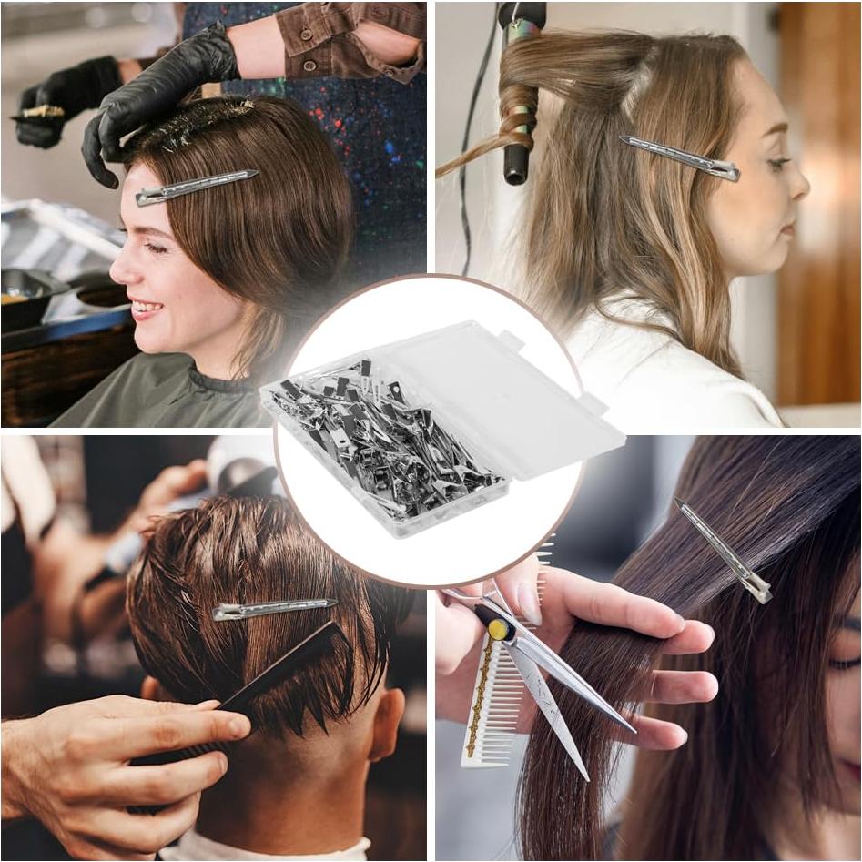 30 Clips de Cabello de Metal Ruocce Punta de Pato 8.9 cm