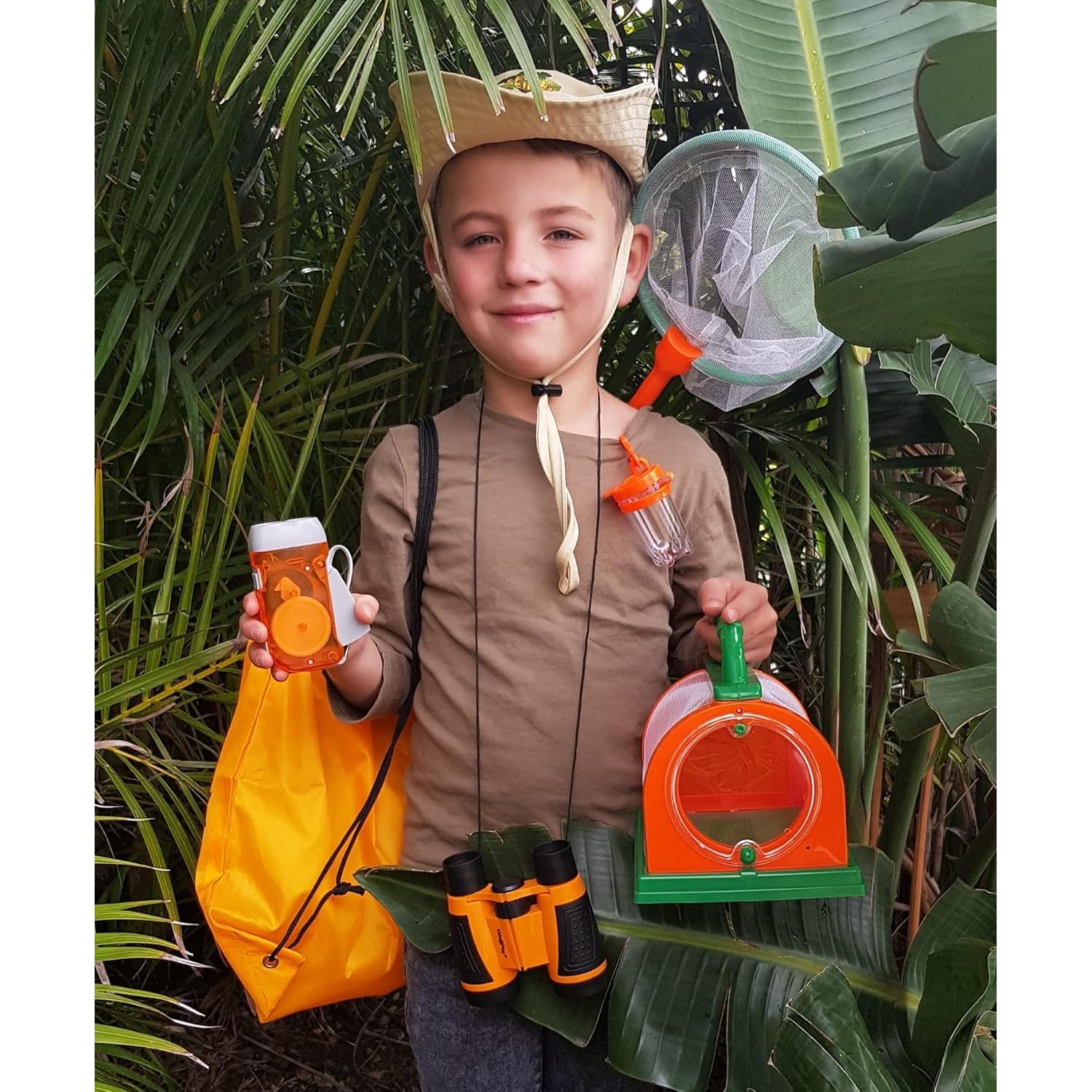 Kit de Exploración de Insectos Adventure Kidz - Binoculares, Lupa, Red