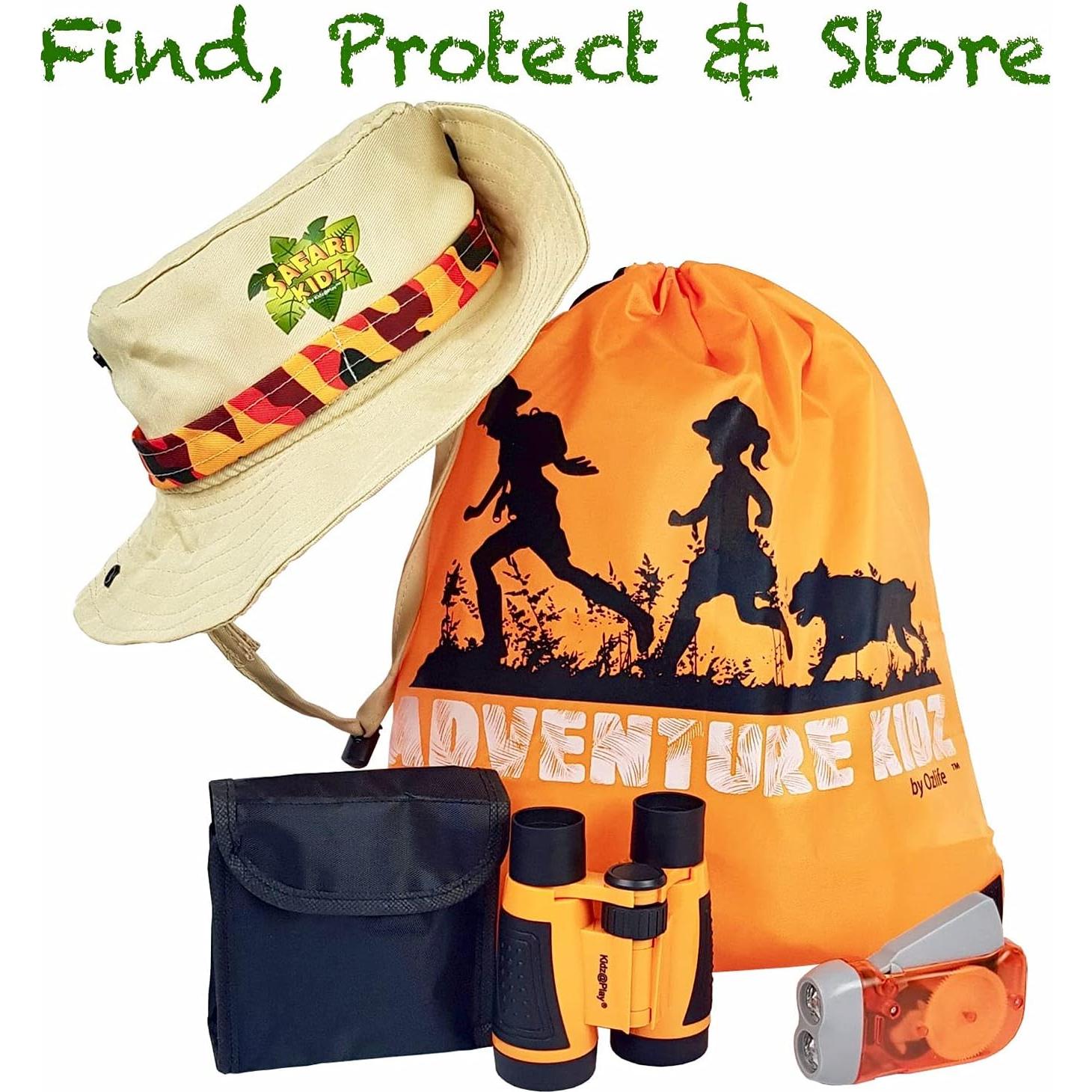 Kit de Exploración de Insectos Adventure Kidz - Binoculares, Lupa, Red