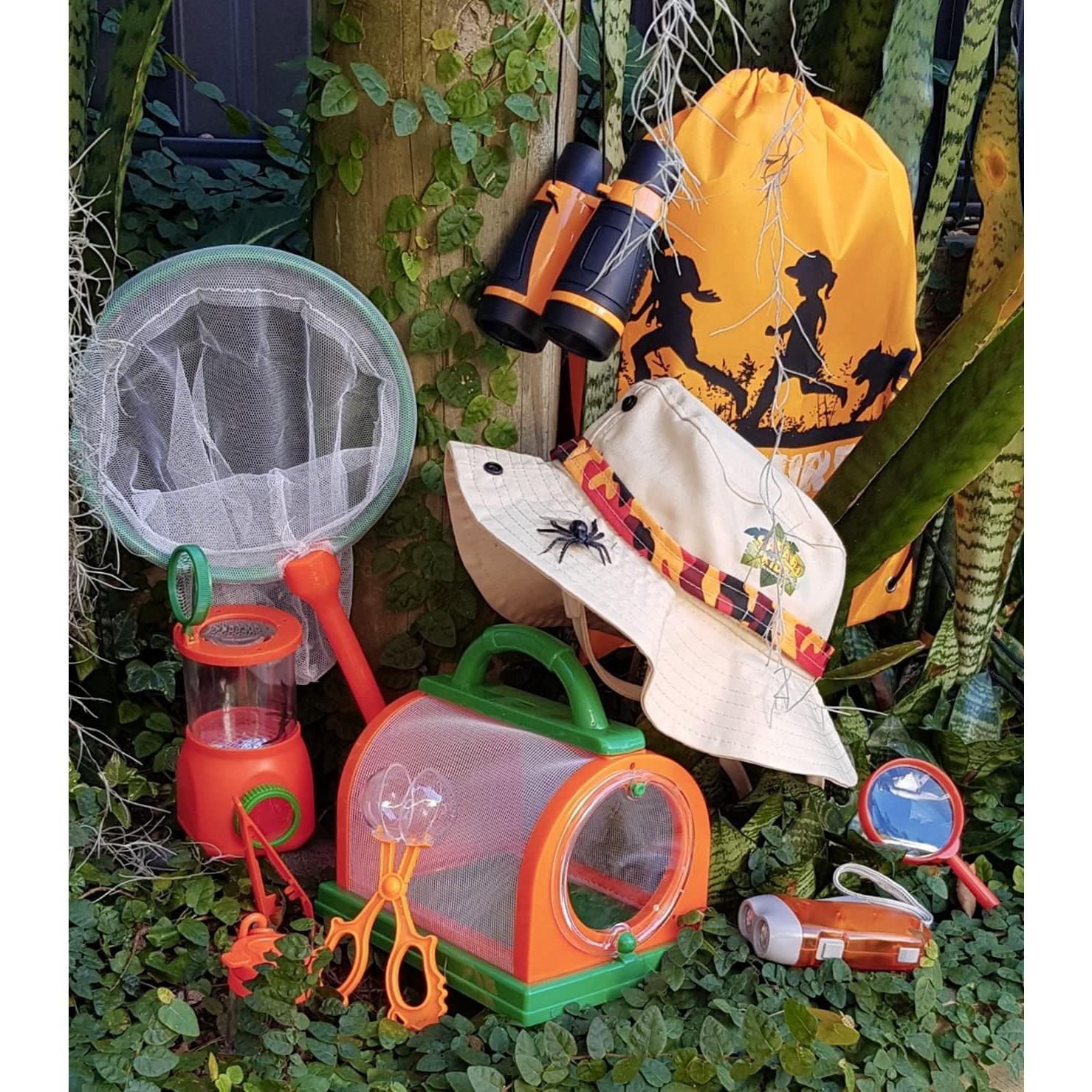 Kit de Exploración de Insectos Adventure Kidz - Binoculares, Lupa, Red