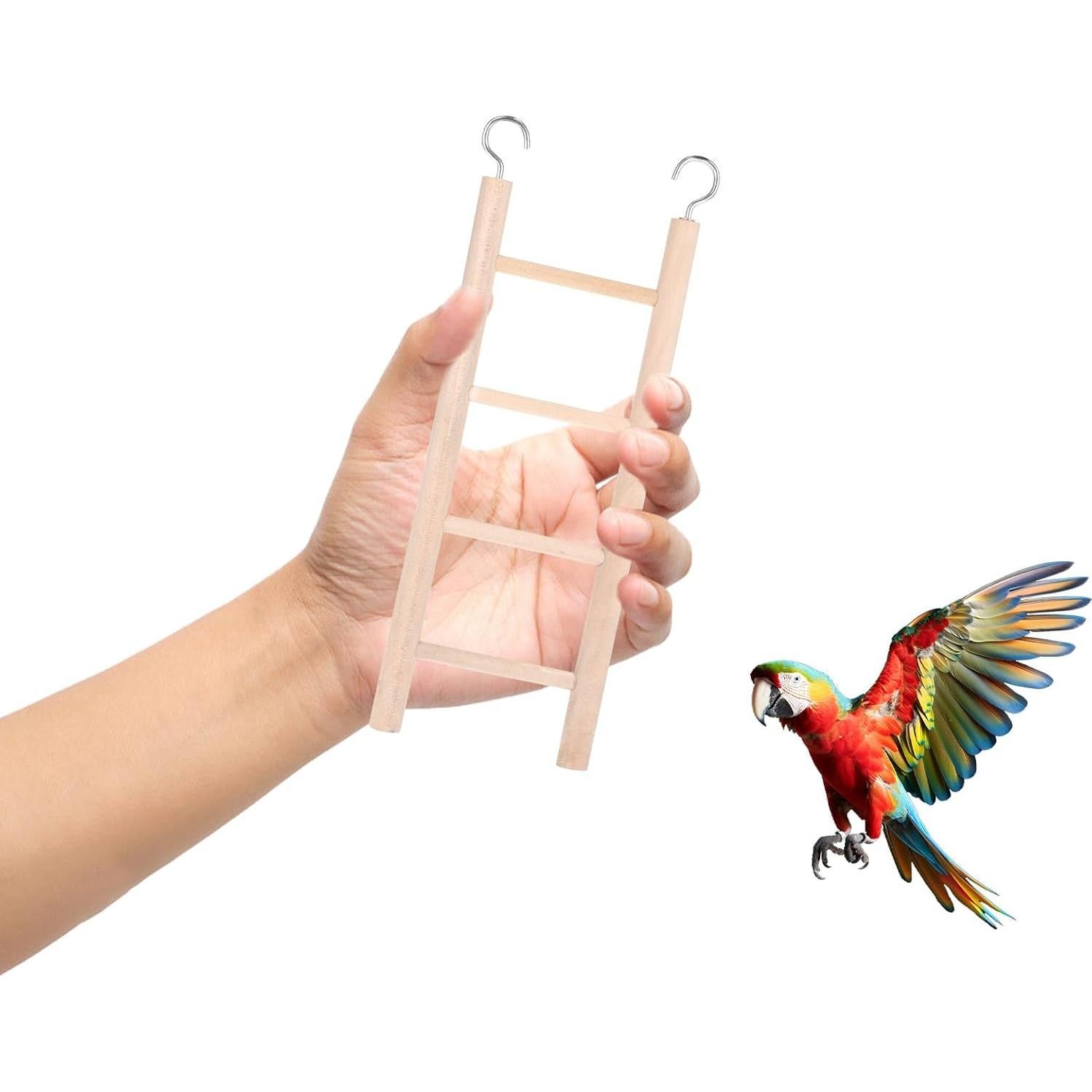 Juego de 4 Escaleras de Madera para Aves Gtziqa 27.9x7.1cm