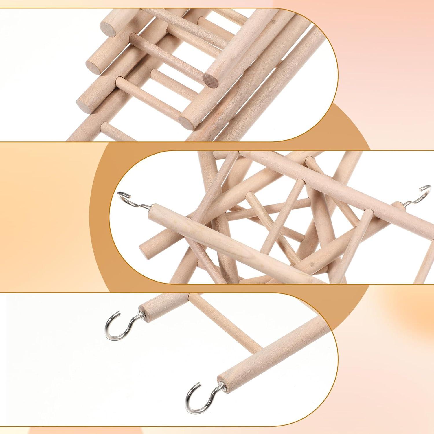 Juego de 4 Escaleras de Madera para Aves Gtziqa 27.9x7.1cm