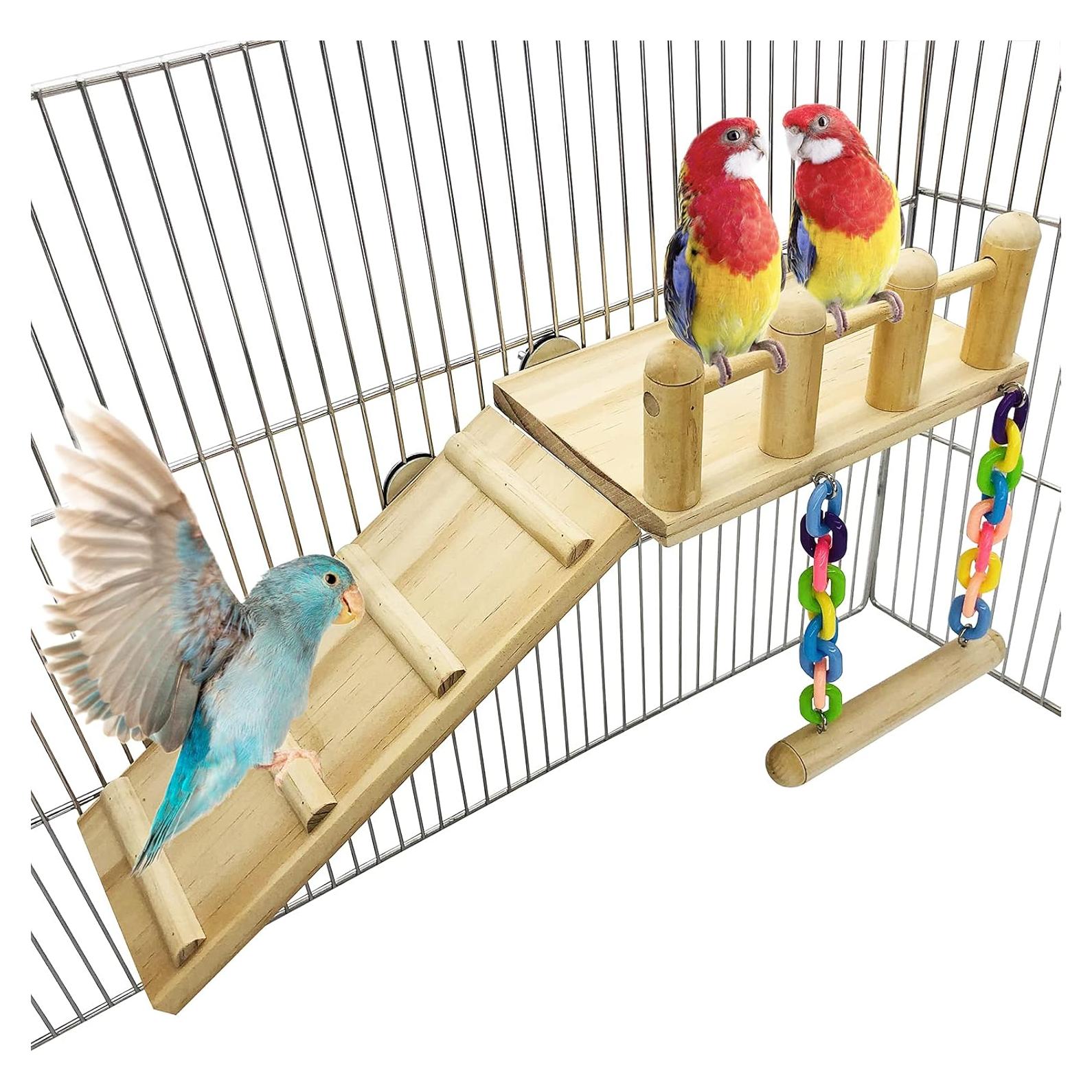 Soporte de Juegos para Aves CAREUPET con Escalera y Columpio