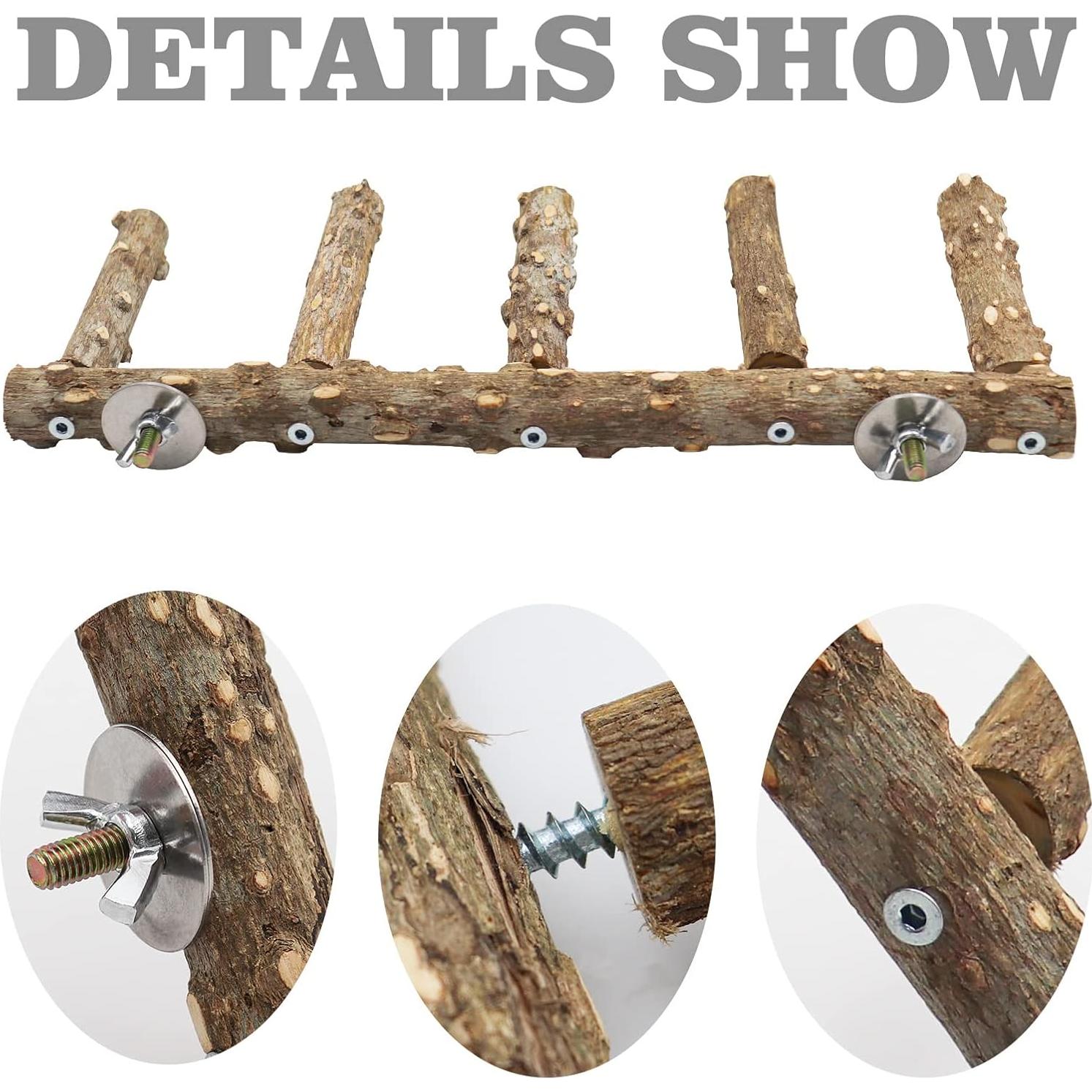 Perch Stand Grande Dnoifne 39.88 cm Madera Natural para Aves