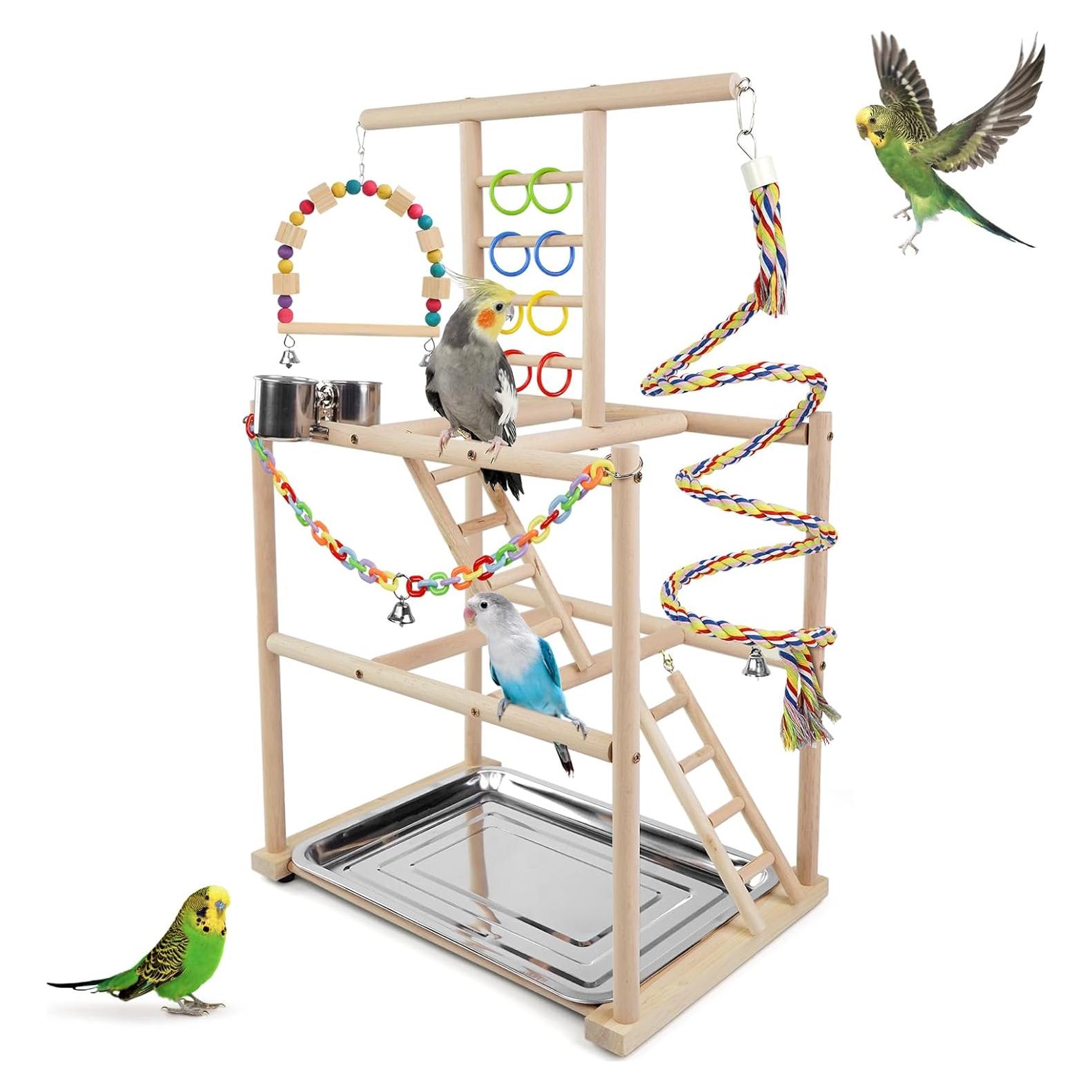 Parque de Aves HPAWHOMEPART con 3 Escaleras y Columpio