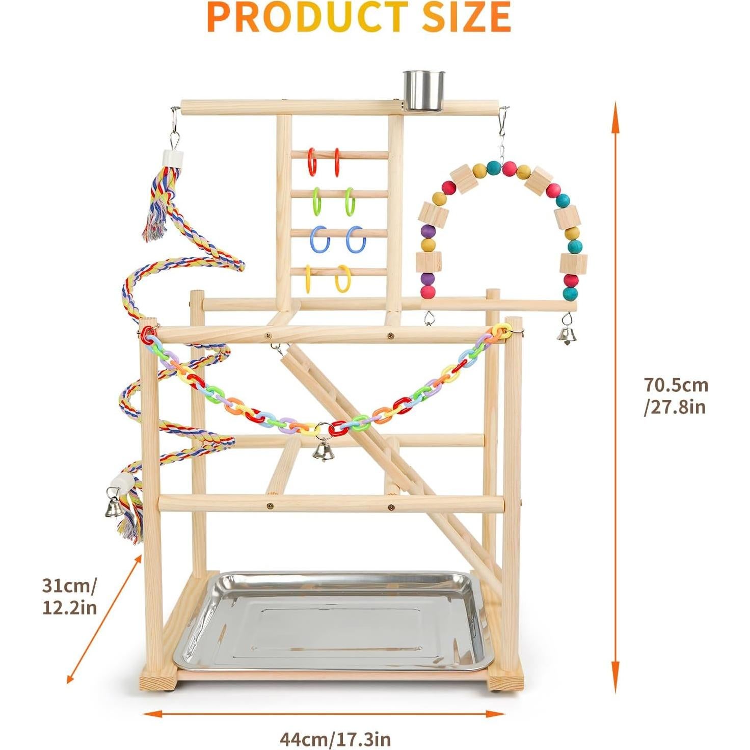 Parque de Aves HPAWHOMEPART con 3 Escaleras y Columpio