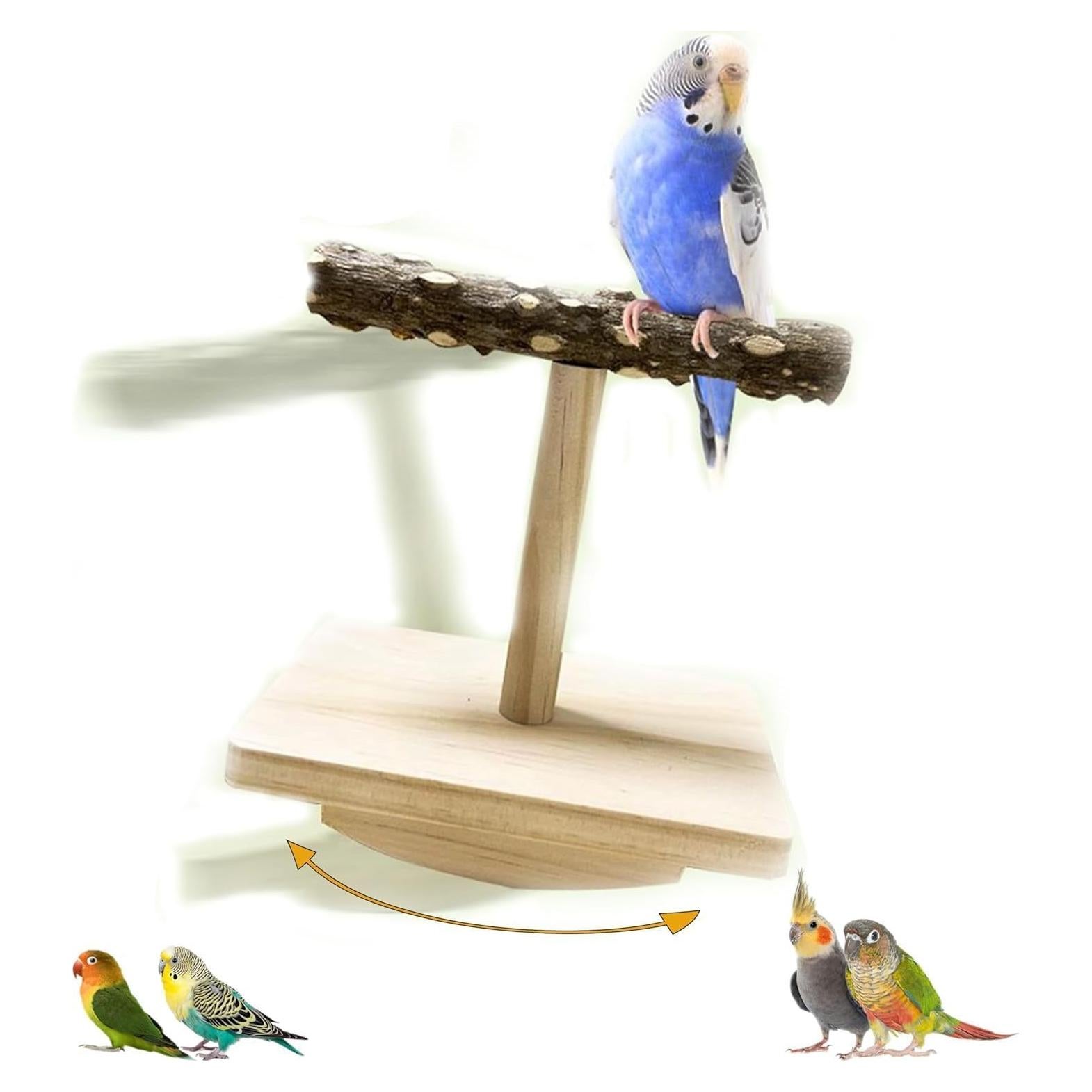 Soporte de Percha para Aves Jevnd Madera Natural Pequeño