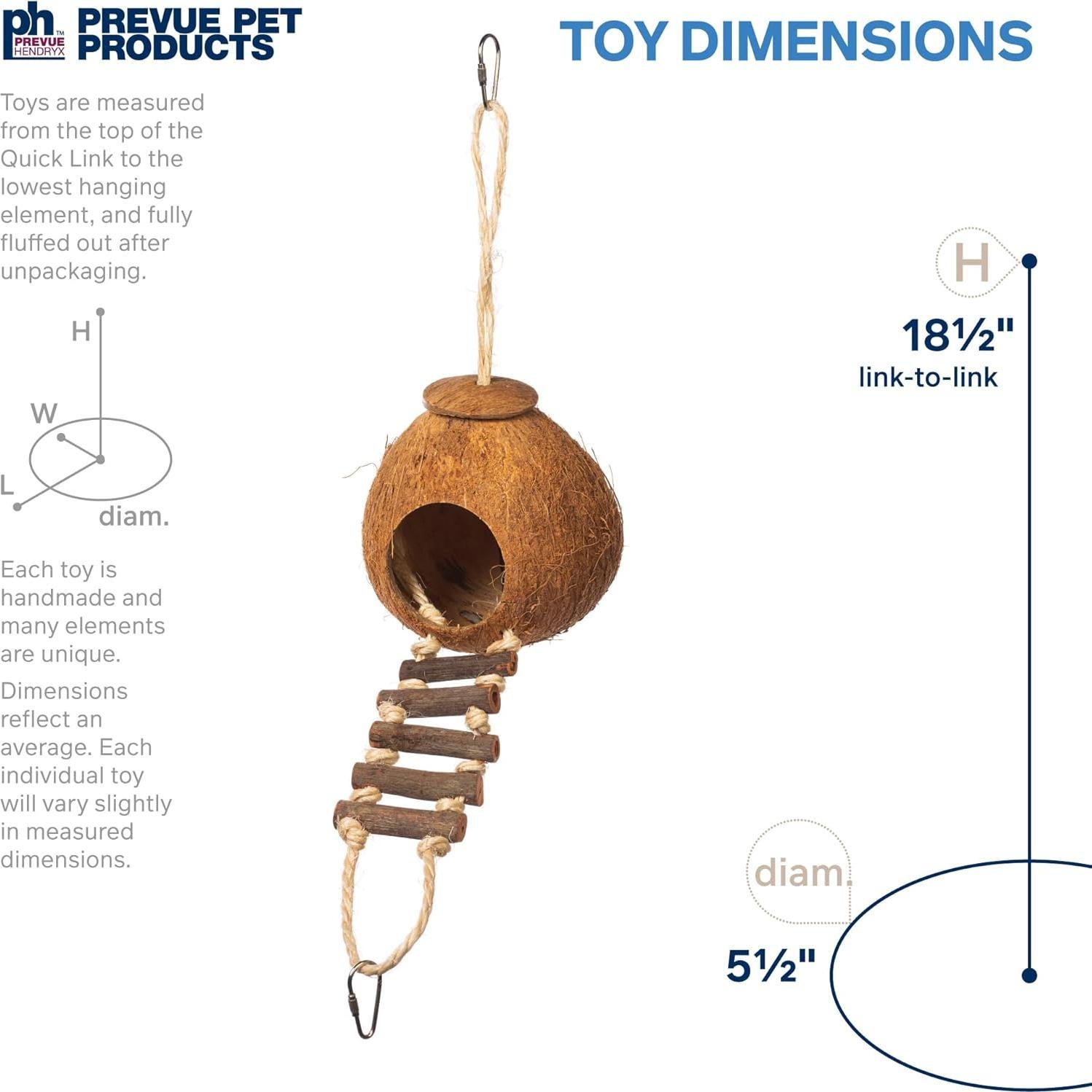 Juguete para Aves Prevue 62801 Coco Natural con Escalera