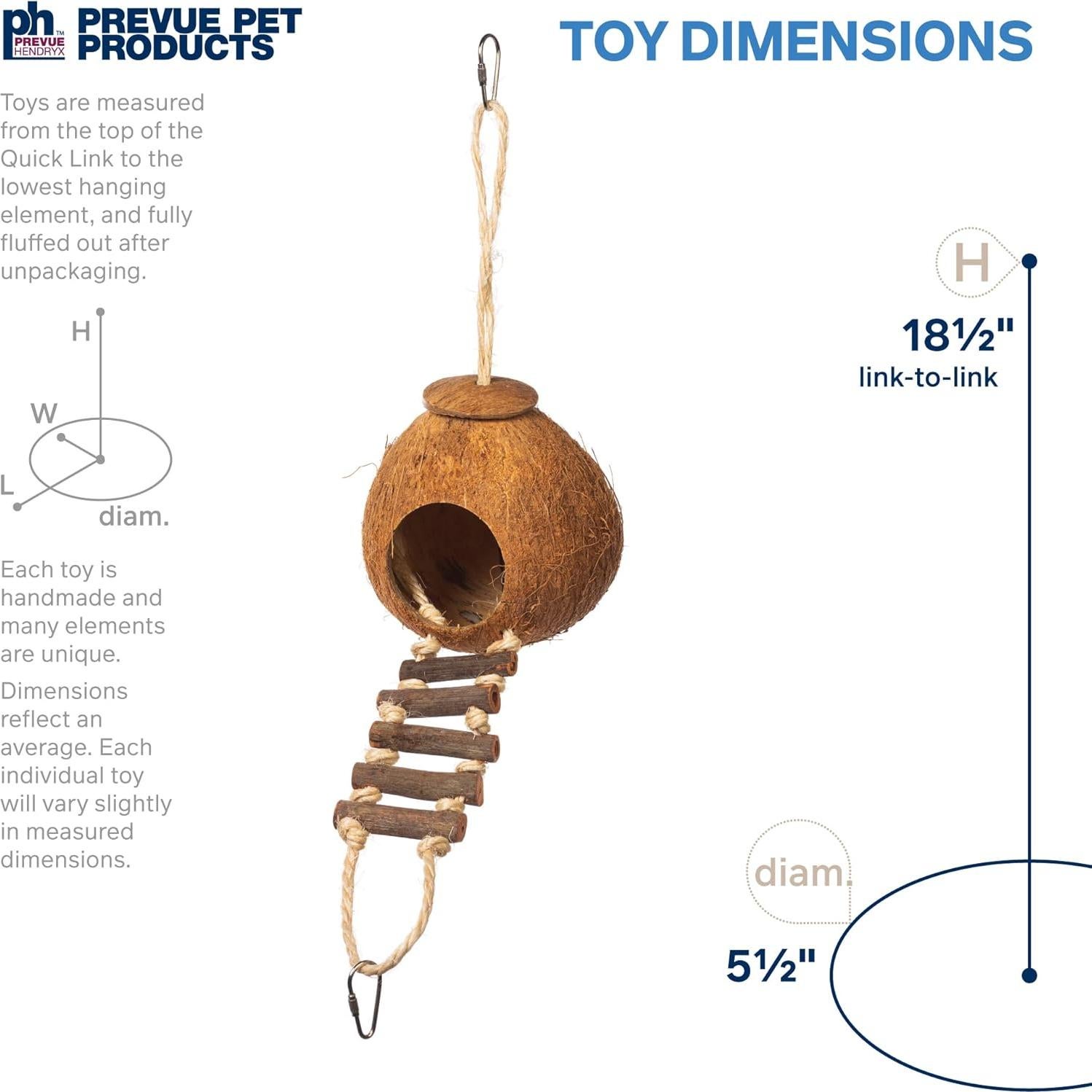 Juguete para Aves Prevue 62801 Coco Natural con Escalera