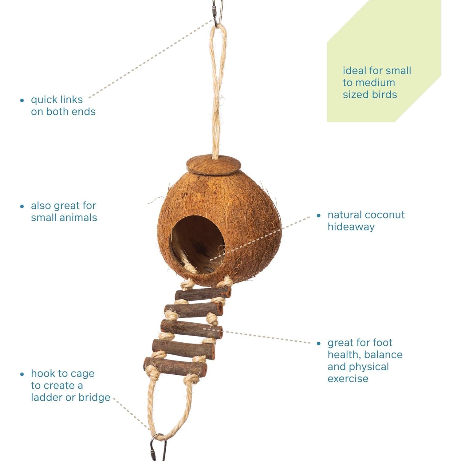 Juguete para Aves Prevue 62801 Coco Natural con Escalera