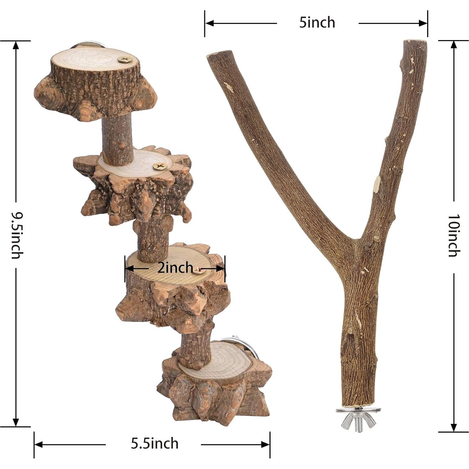 Juguete para Periquitos Luonfels con Escalera de Madera 4 Pasos