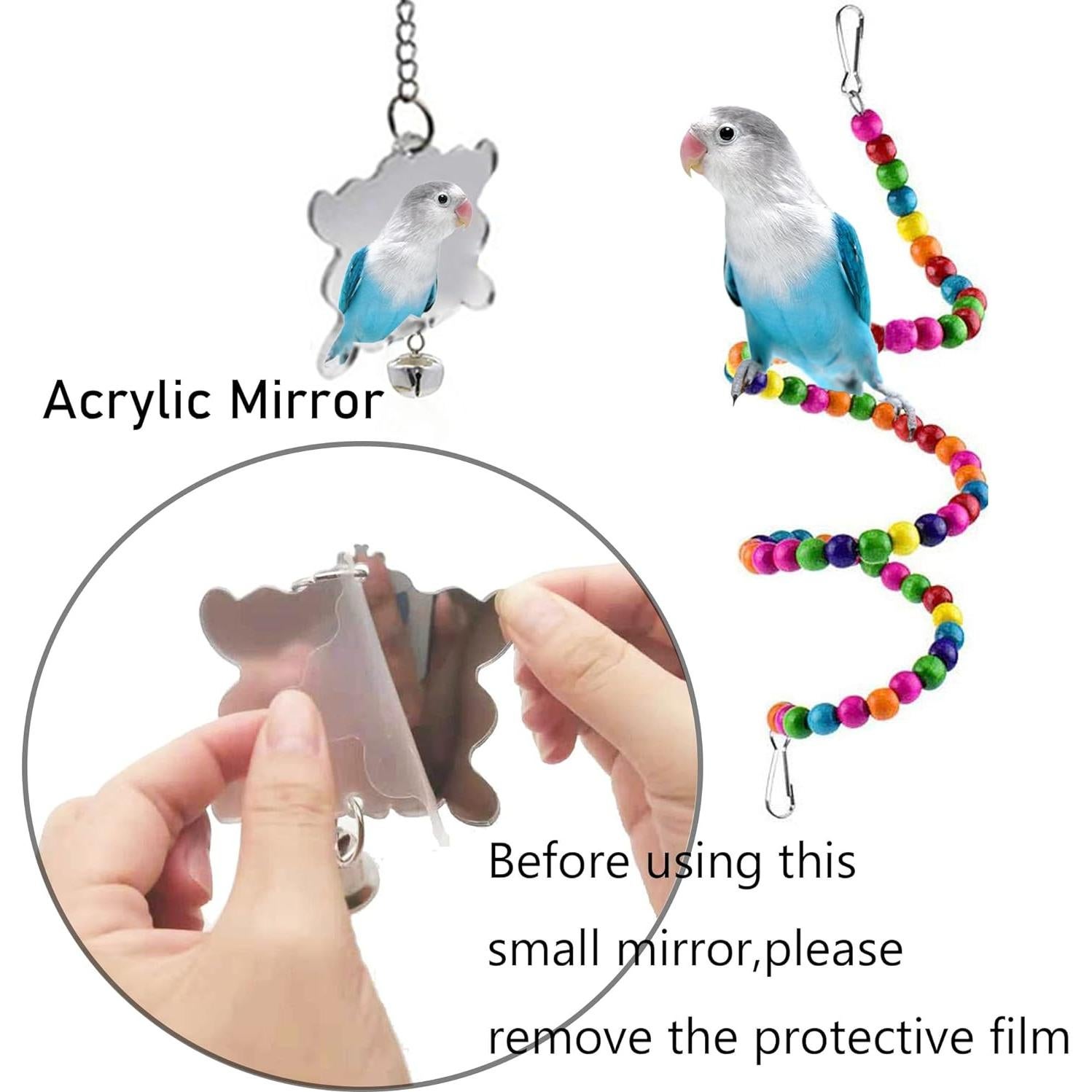 Juguetes para Periquitos y Loros ESRISE - Hamaca, Escalera y Masticar