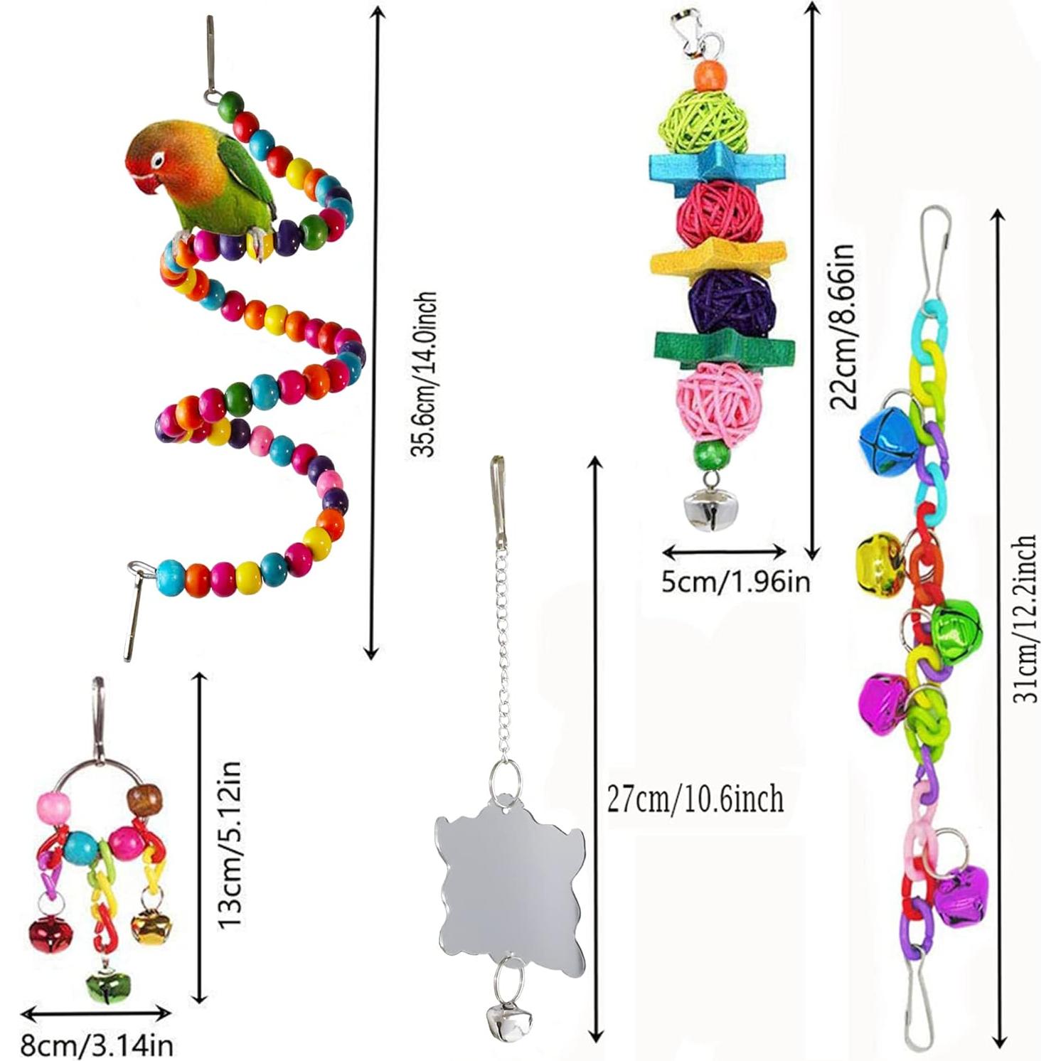 Juguetes para Periquitos y Loros ESRISE - Hamaca, Escalera y Masticar