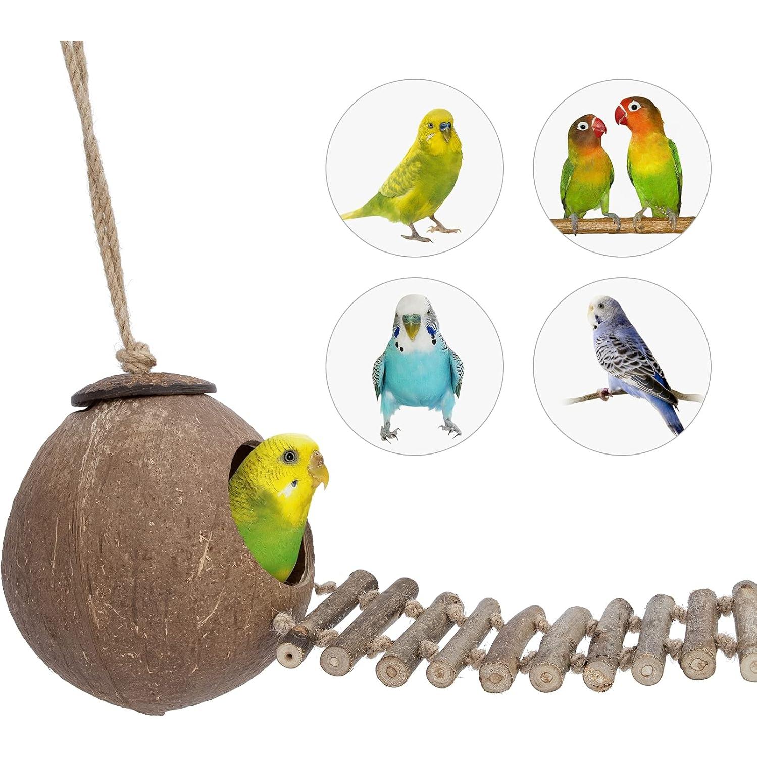 Escondite Natural de Coco Niteangel para Hámster y Aves