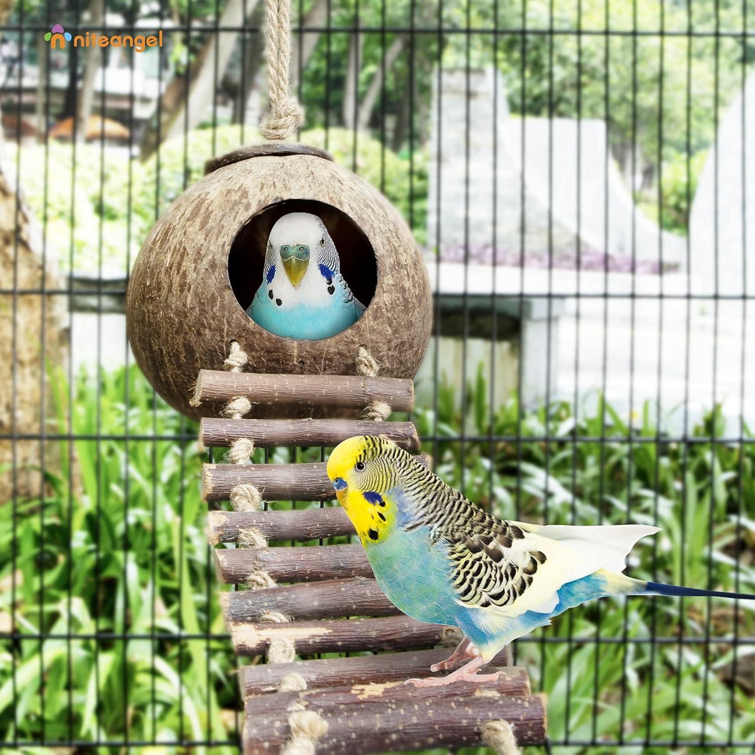 Escondite Natural de Coco Niteangel para Hámster y Aves