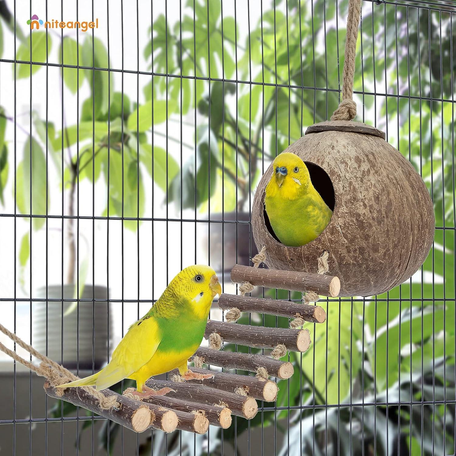 Escondite Natural de Coco Niteangel para Hámster y Aves