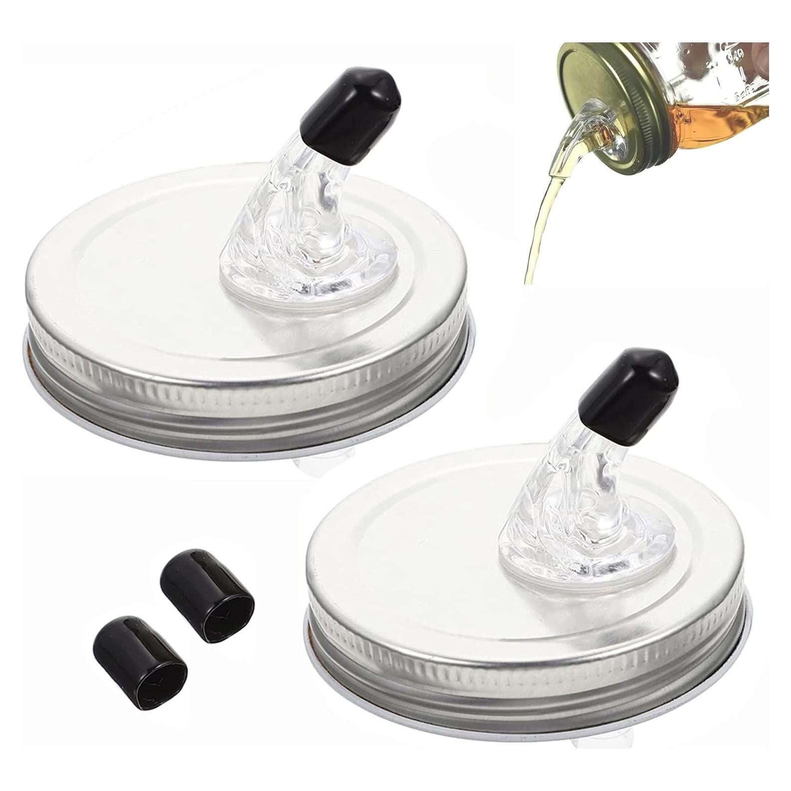 Tapa para frascos Mason QurHapzy con pico vertedor - 2 paquetes