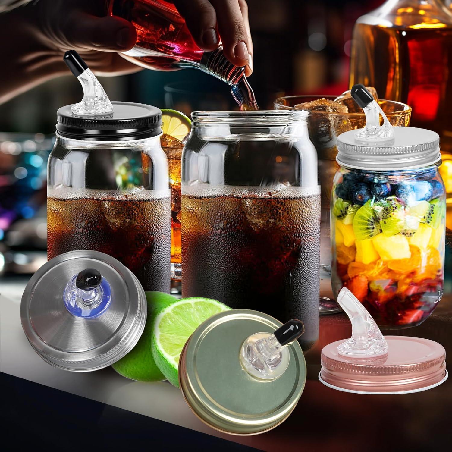 Tapa para frascos Mason QurHapzy con pico vertedor - 2 paquetes