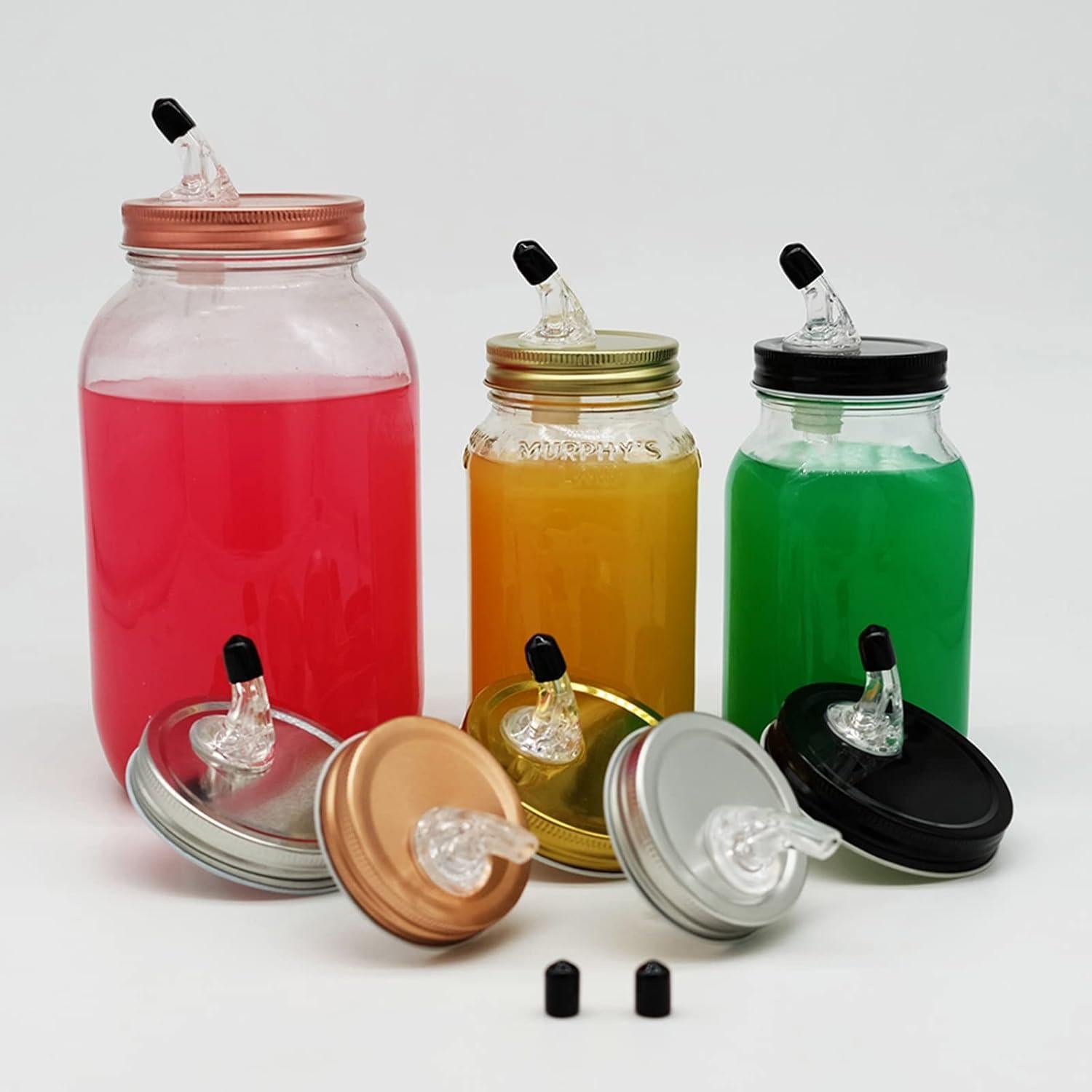 Tapa para frascos Mason QurHapzy con pico vertedor - 2 paquetes