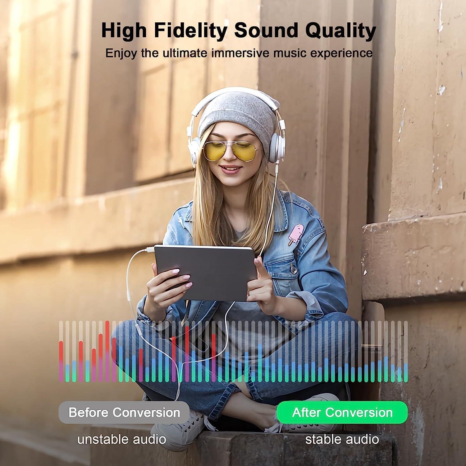 Adaptador Lightning a 3.5mm DESOFICON 2 Pack Blanco