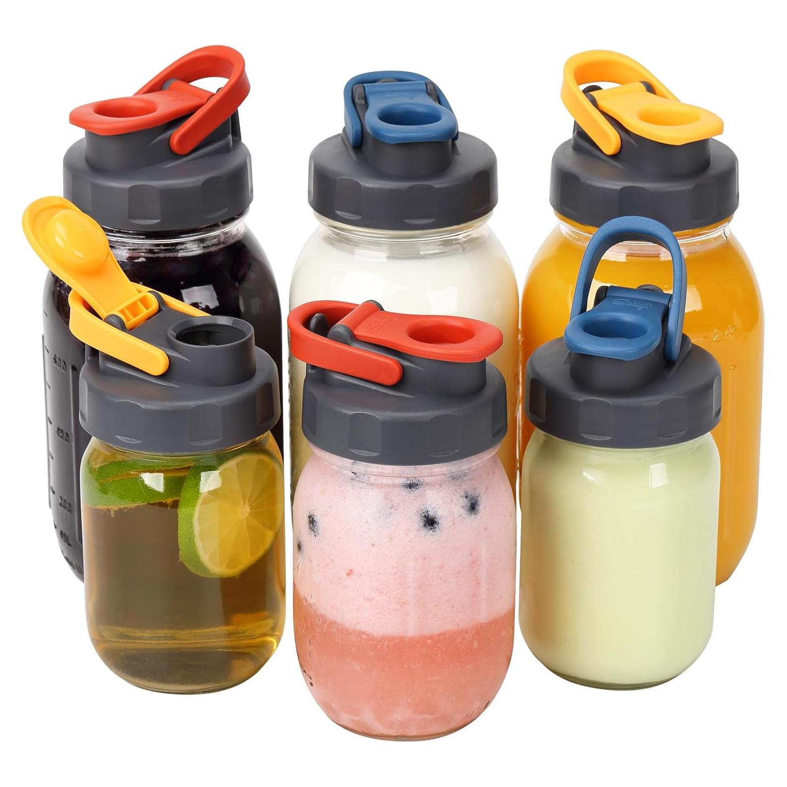 6 Tapas de Tarro Mason Soligt Boca Regular A Prueba de Fugas