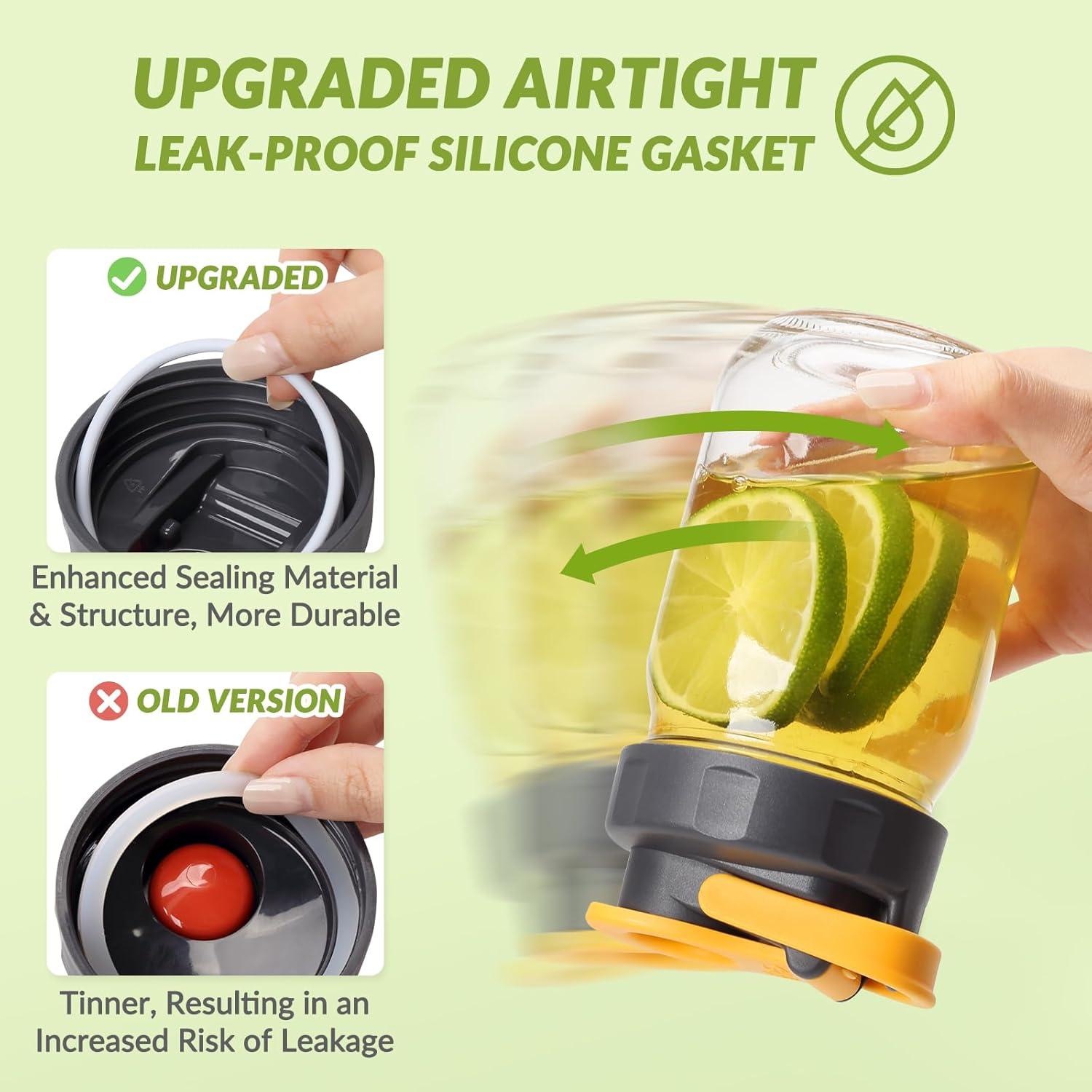 6 Tapas de Tarro Mason Soligt Boca Regular A Prueba de Fugas