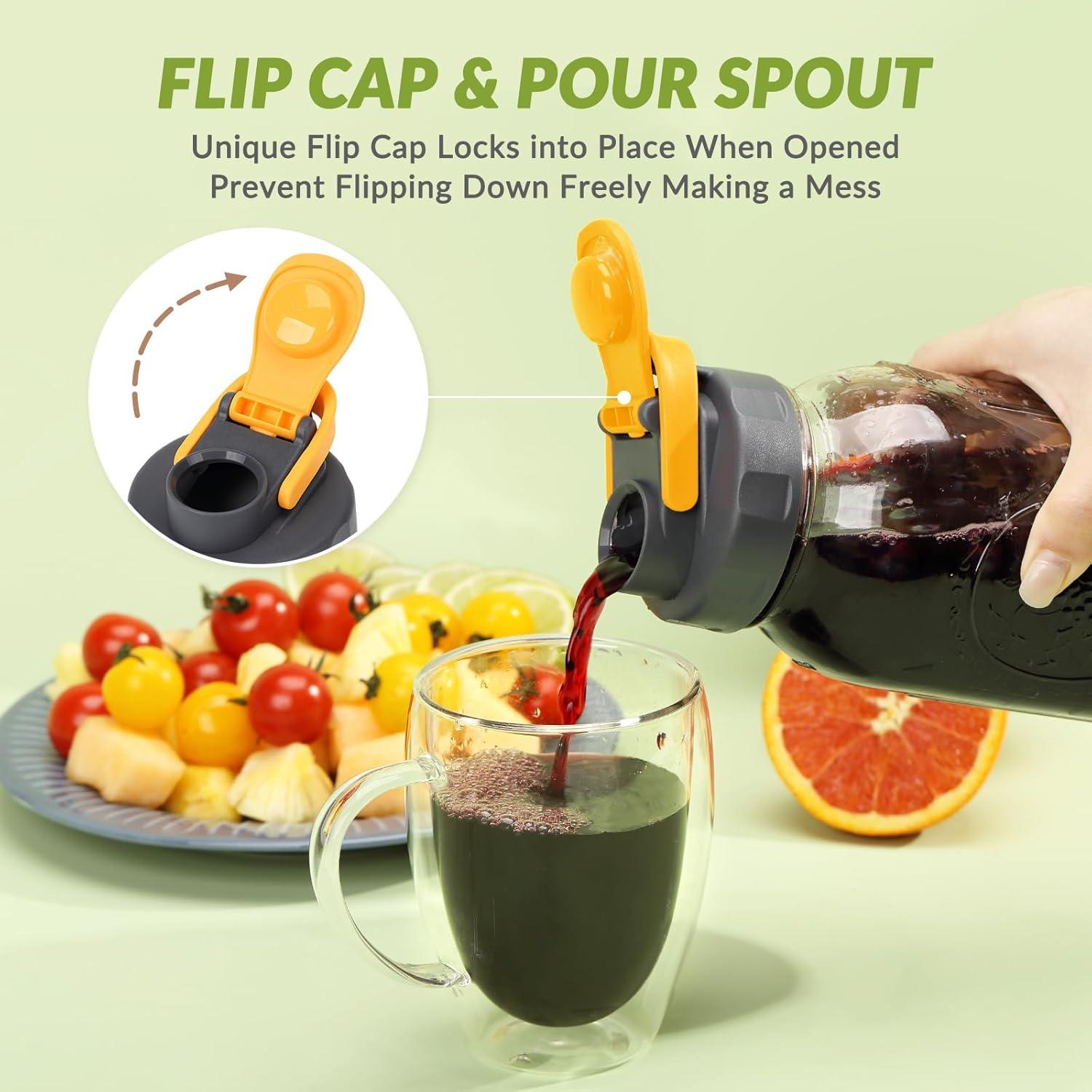 6 Tapas de Tarro Mason Soligt Boca Regular A Prueba de Fugas