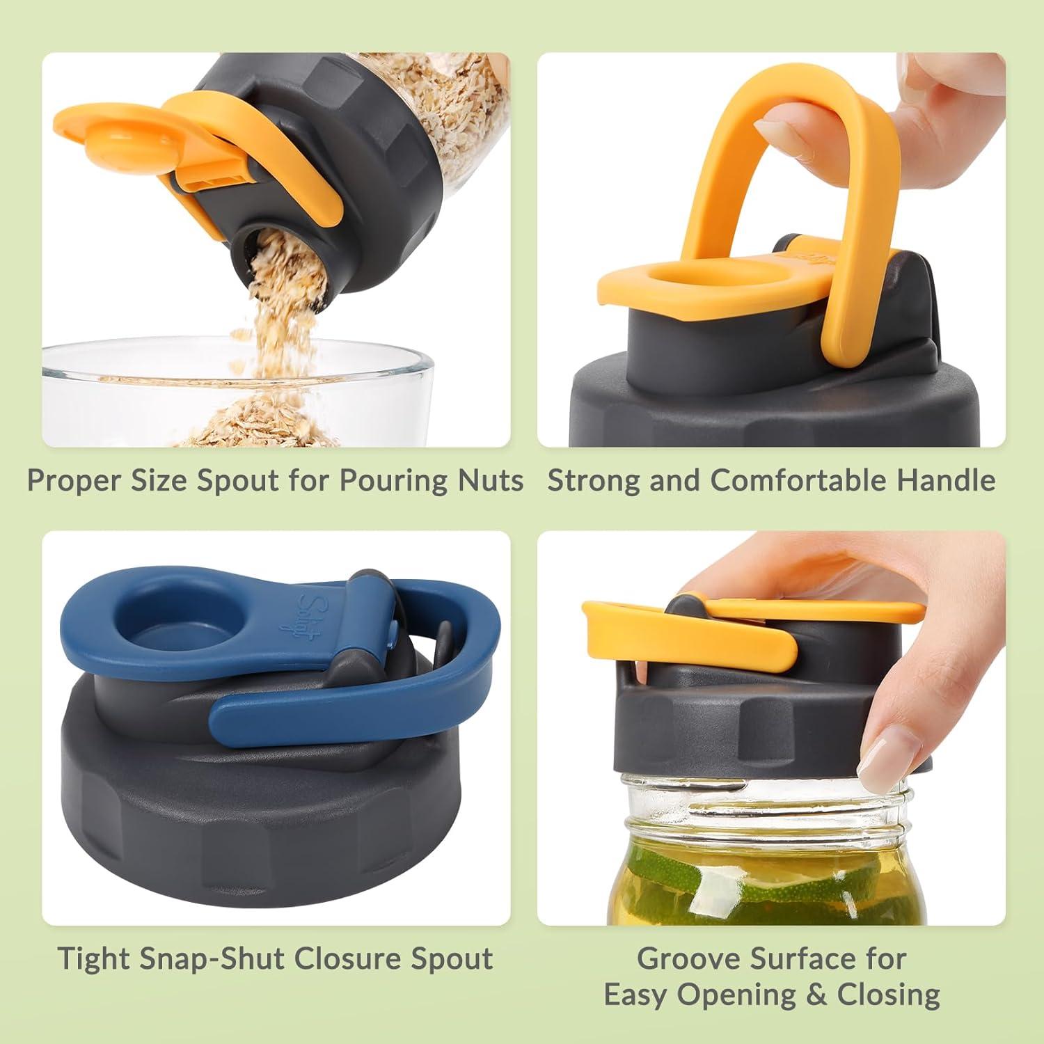 6 Tapas de Tarro Mason Soligt Boca Regular A Prueba de Fugas