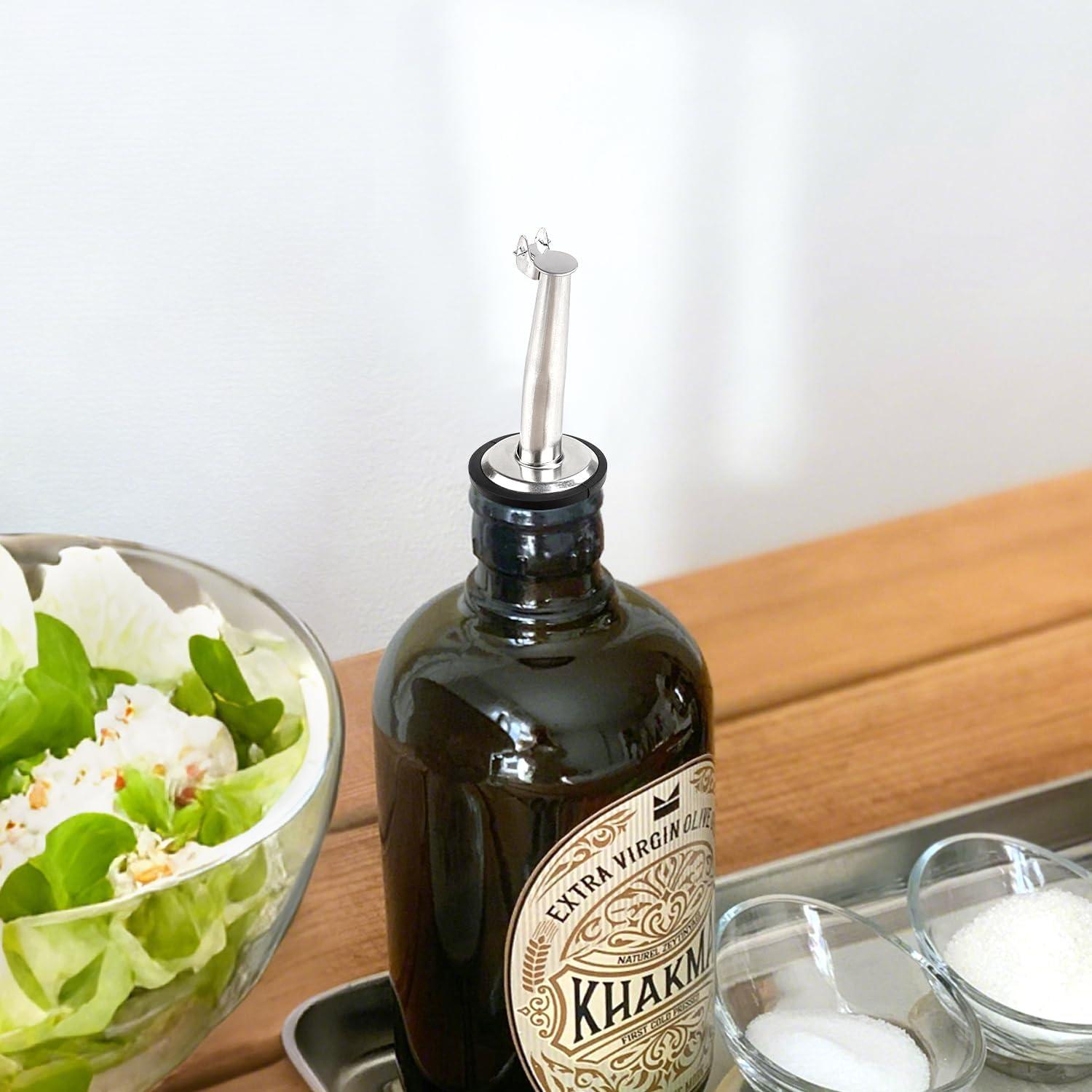 Paquete de 12 vertedores de licor acero inoxidable con tapa automática