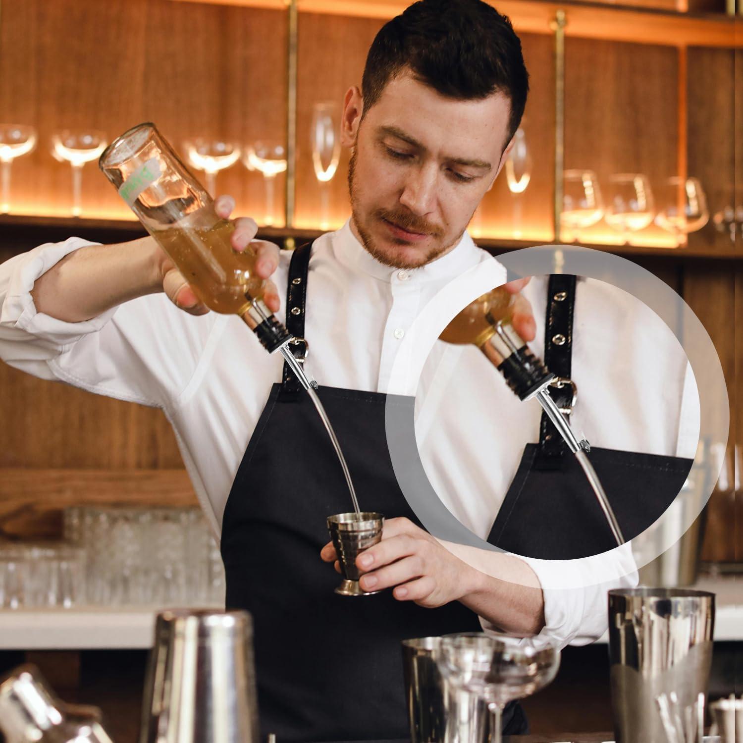 Paquete de 12 vertedores de licor acero inoxidable con tapa automática