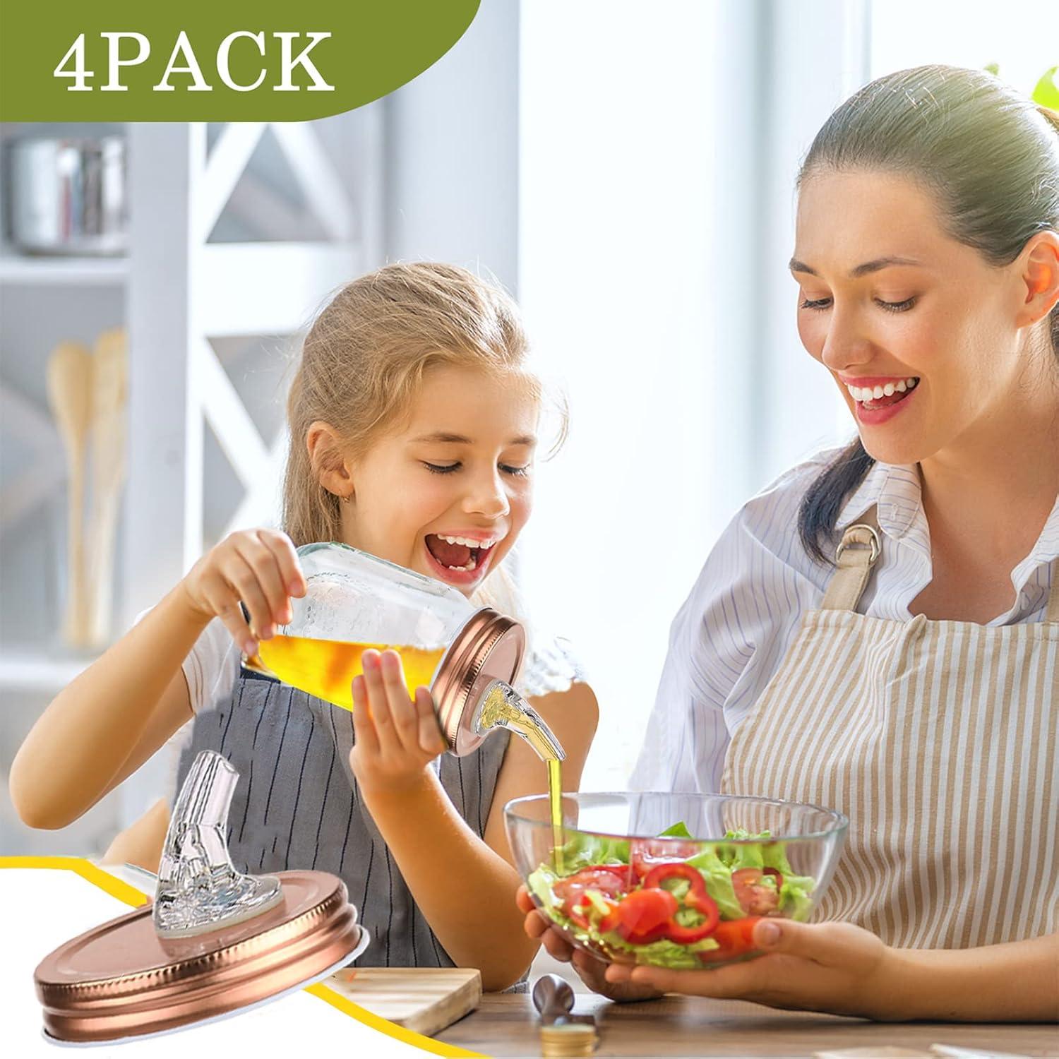 Picos de Vertido para Tarros Mason ziHenryDa 70mm Oro Rosa 4-Pack