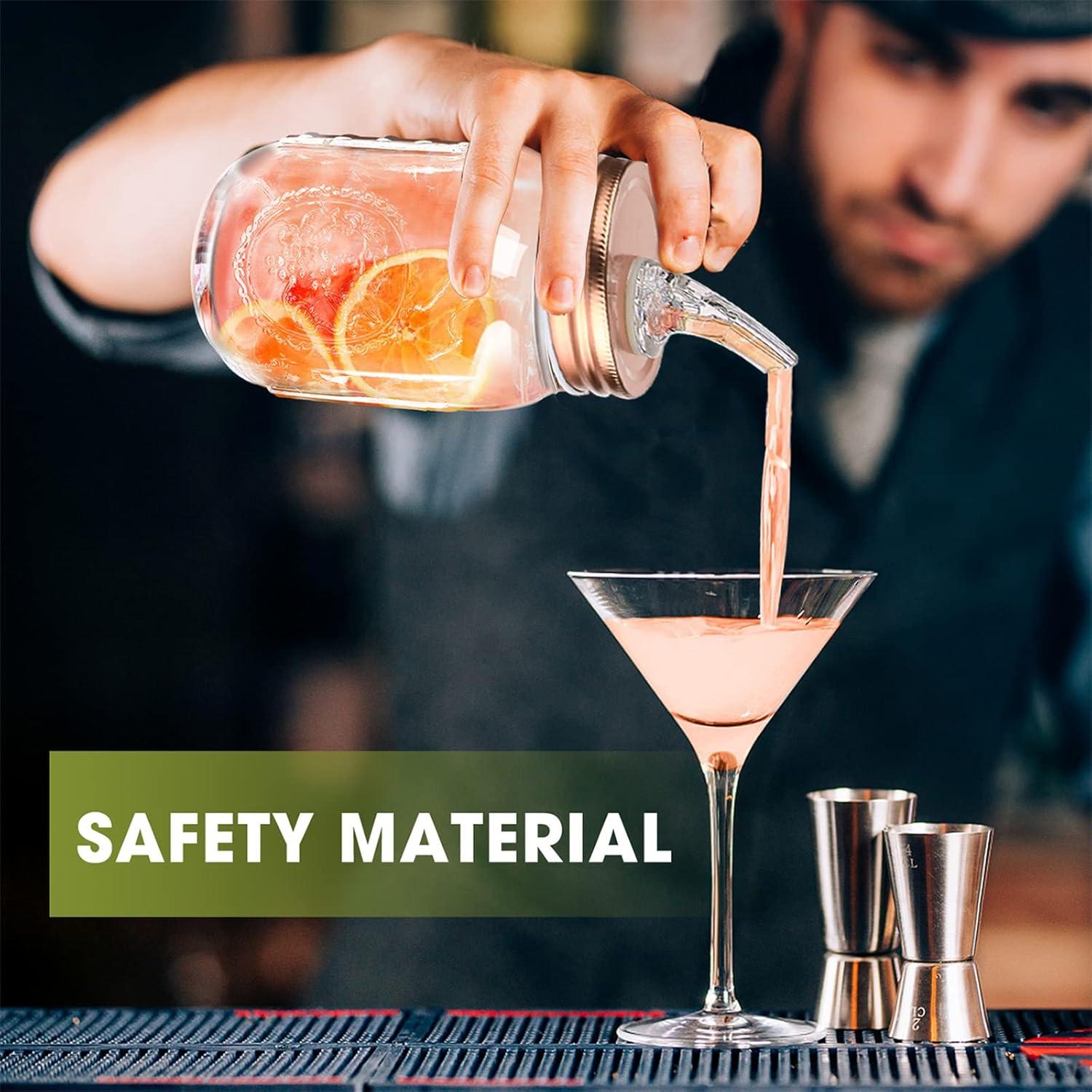 Picos de Vertido para Tarros Mason ziHenryDa 70mm Oro Rosa 4-Pack