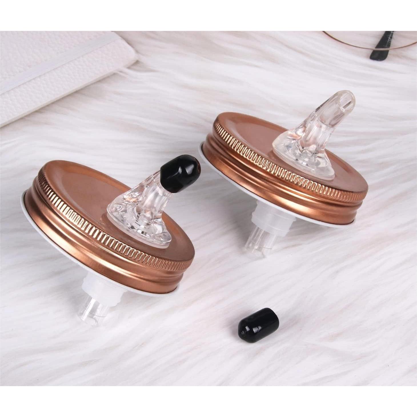 Picos de Vertido para Tarros Mason ziHenryDa 70mm Oro Rosa 4-Pack