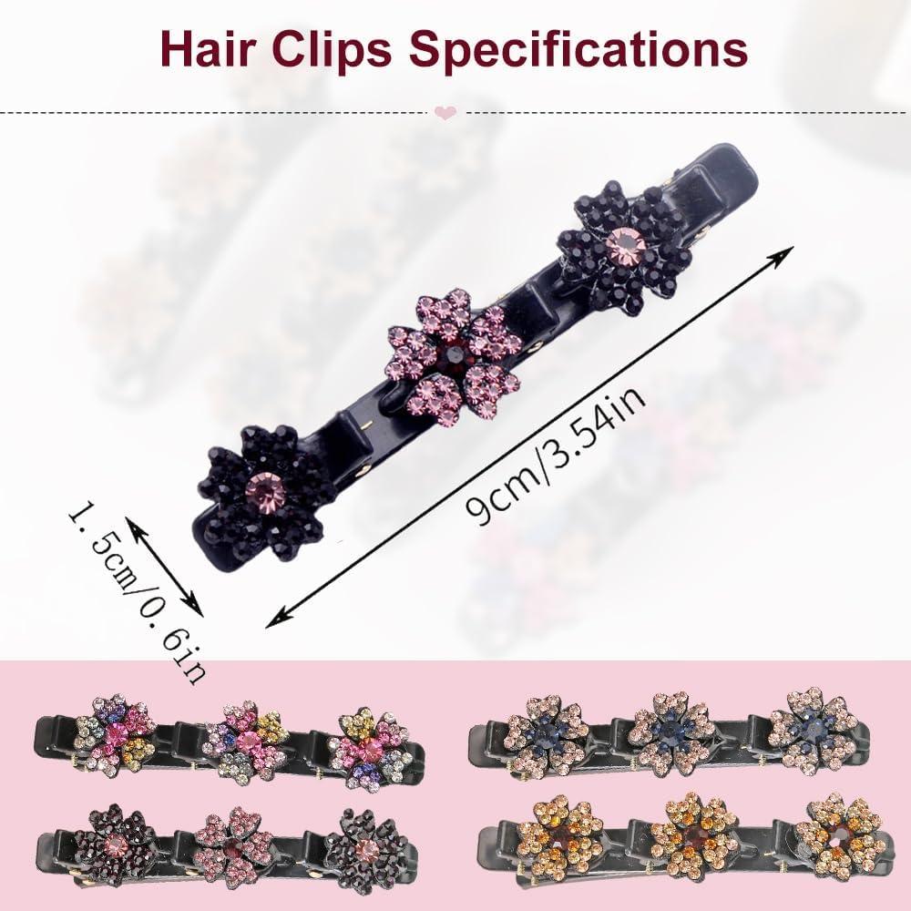 Clips para el Cabello Trenzados PreciRise - 2 Pcs con Rhinestone