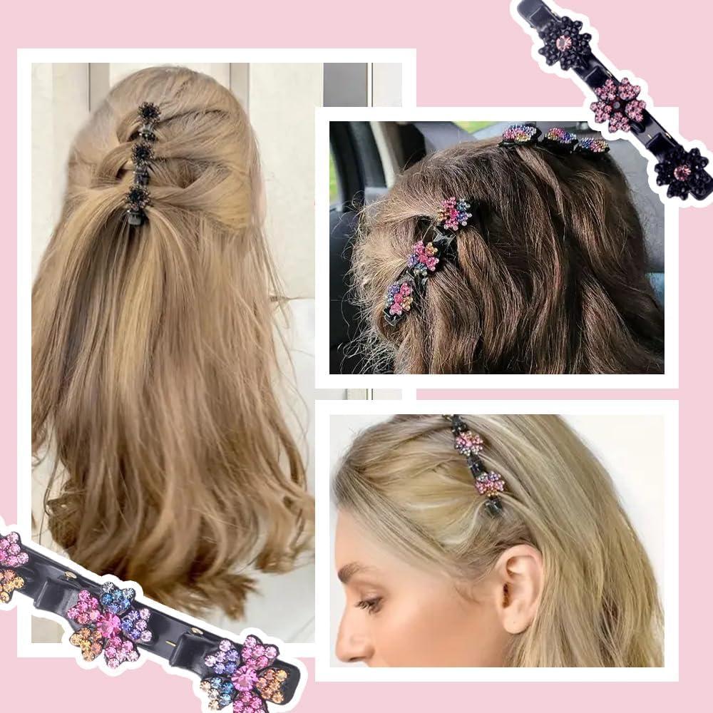Clips para el Cabello Trenzados PreciRise - 2 Pcs con Rhinestone