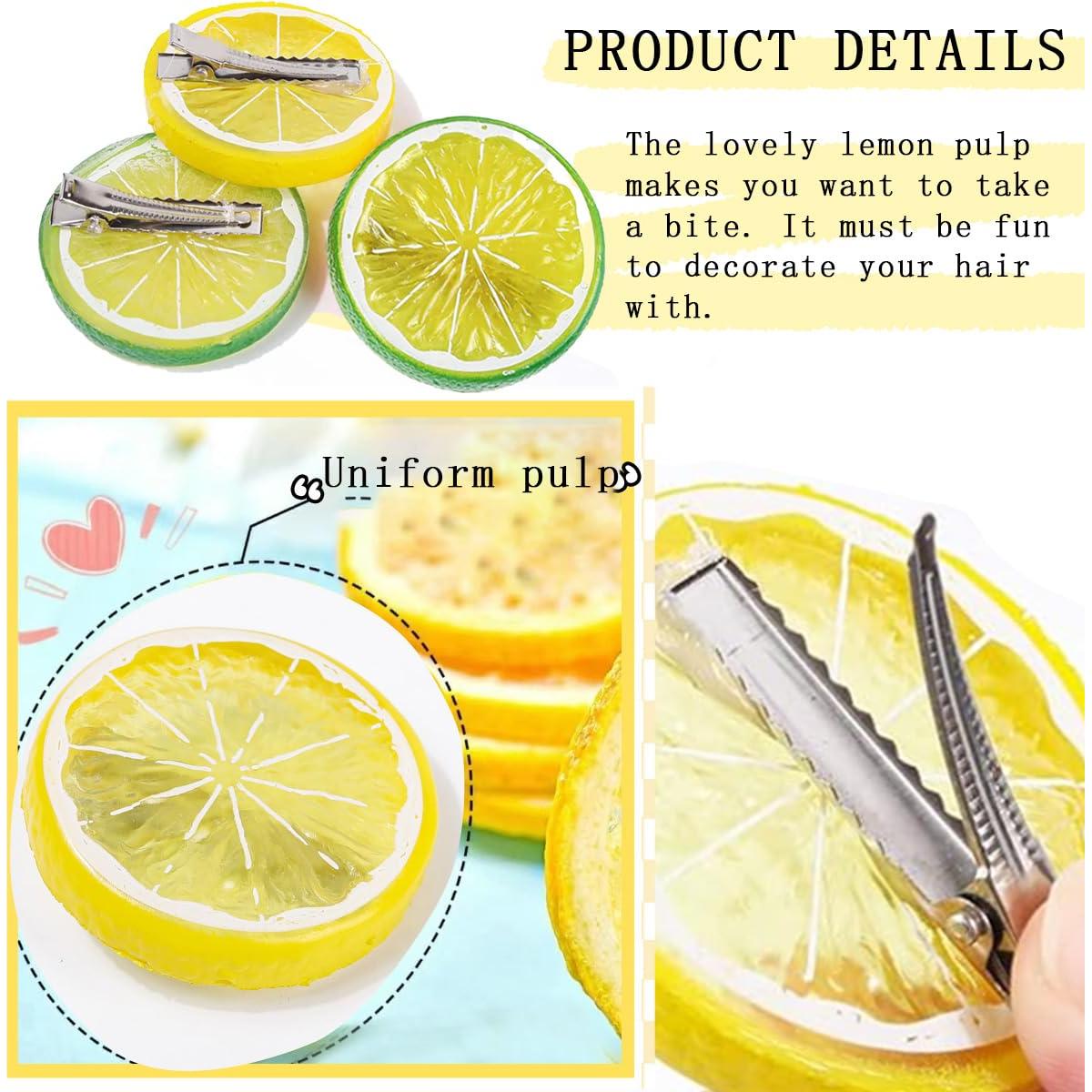 6 Clips para el Cabello de Limón KuuGuu Antideslizantes 5.08 cm