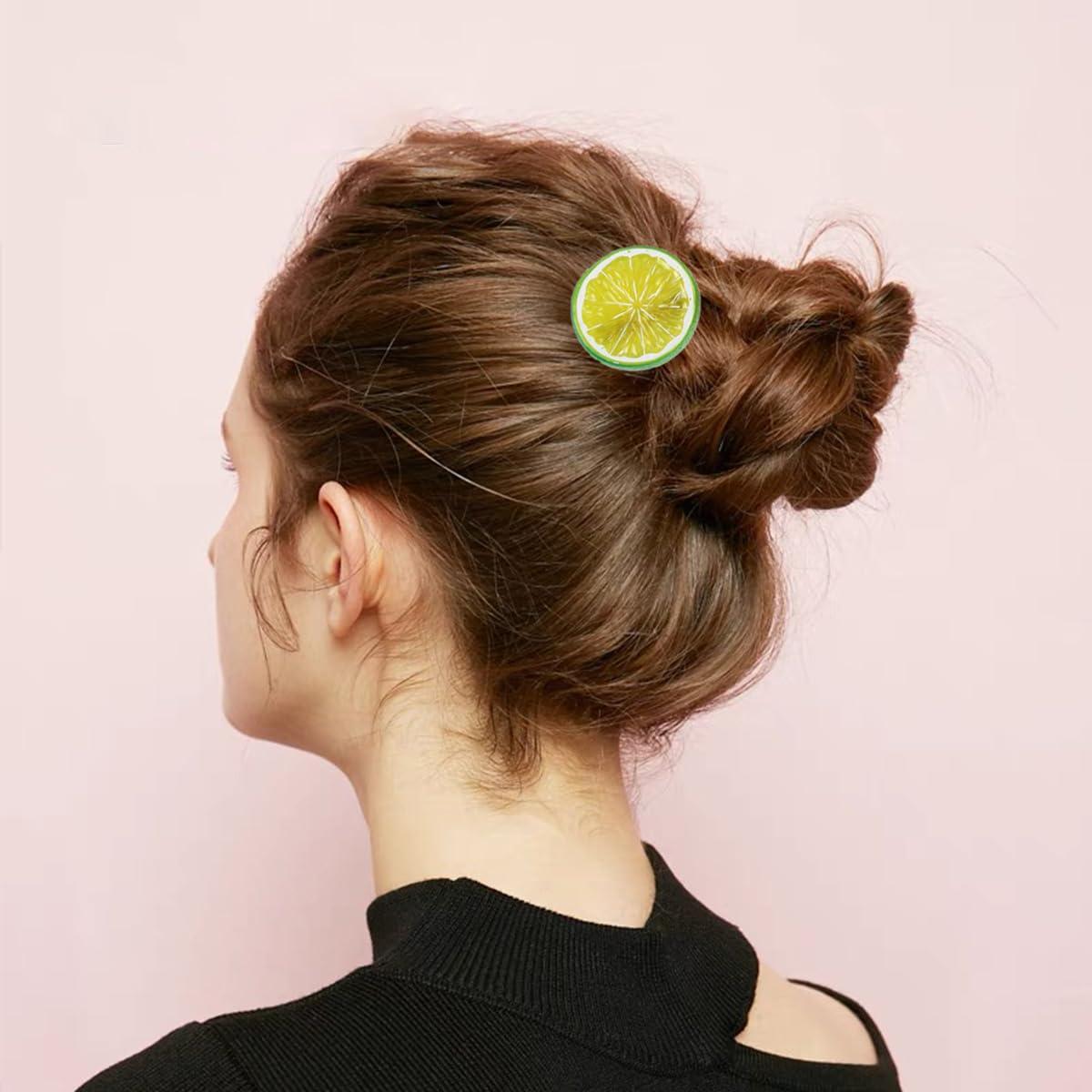 6 Clips para el Cabello de Limón KuuGuu Antideslizantes 5.08 cm