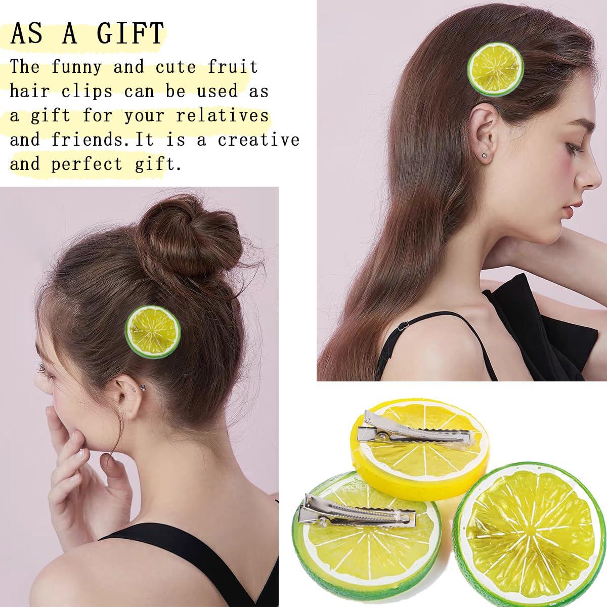 6 Clips para el Cabello de Limón KuuGuu Antideslizantes 5.08 cm