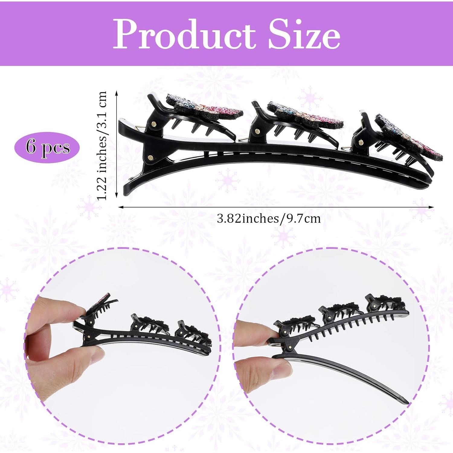 Juego de 6 Clips de Pelo Trenzados Sorcristy - Brillantes y Coloridos