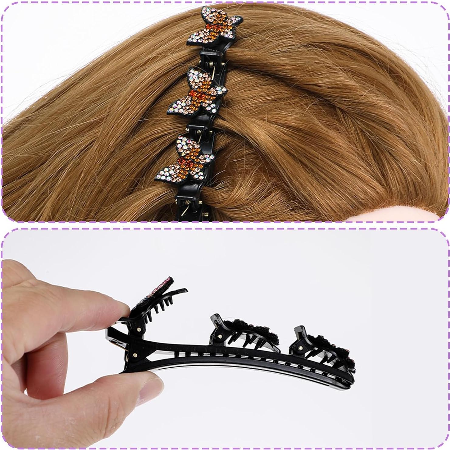 Juego de 6 Clips de Pelo Trenzados Sorcristy - Brillantes y Coloridos