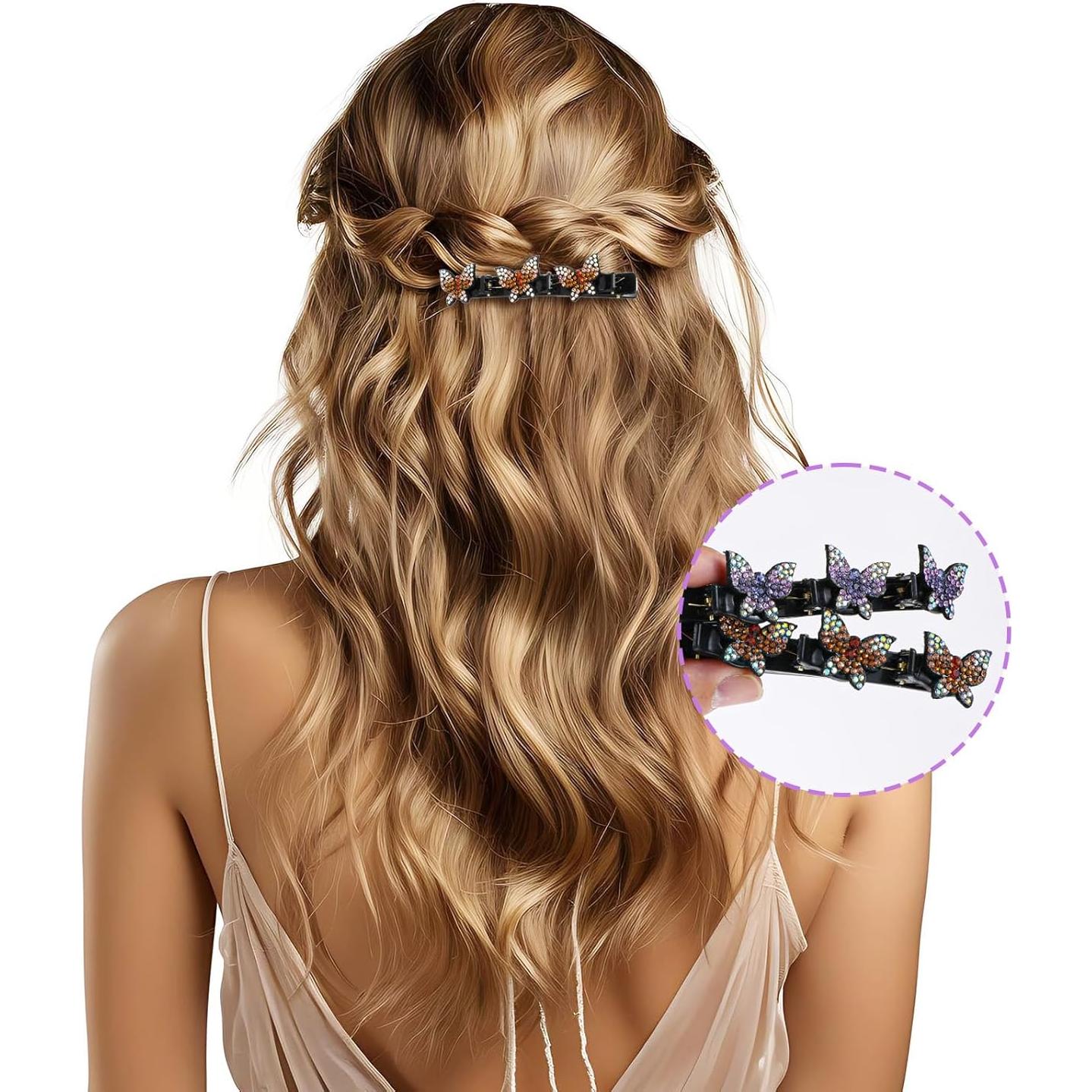 Juego de 6 Clips de Pelo Trenzados Sorcristy - Brillantes y Coloridos