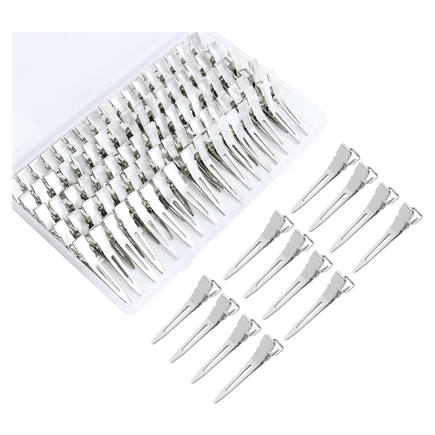 100 Clips de Cocodrilo de Metal Aifanjierui 4.5cm Plata