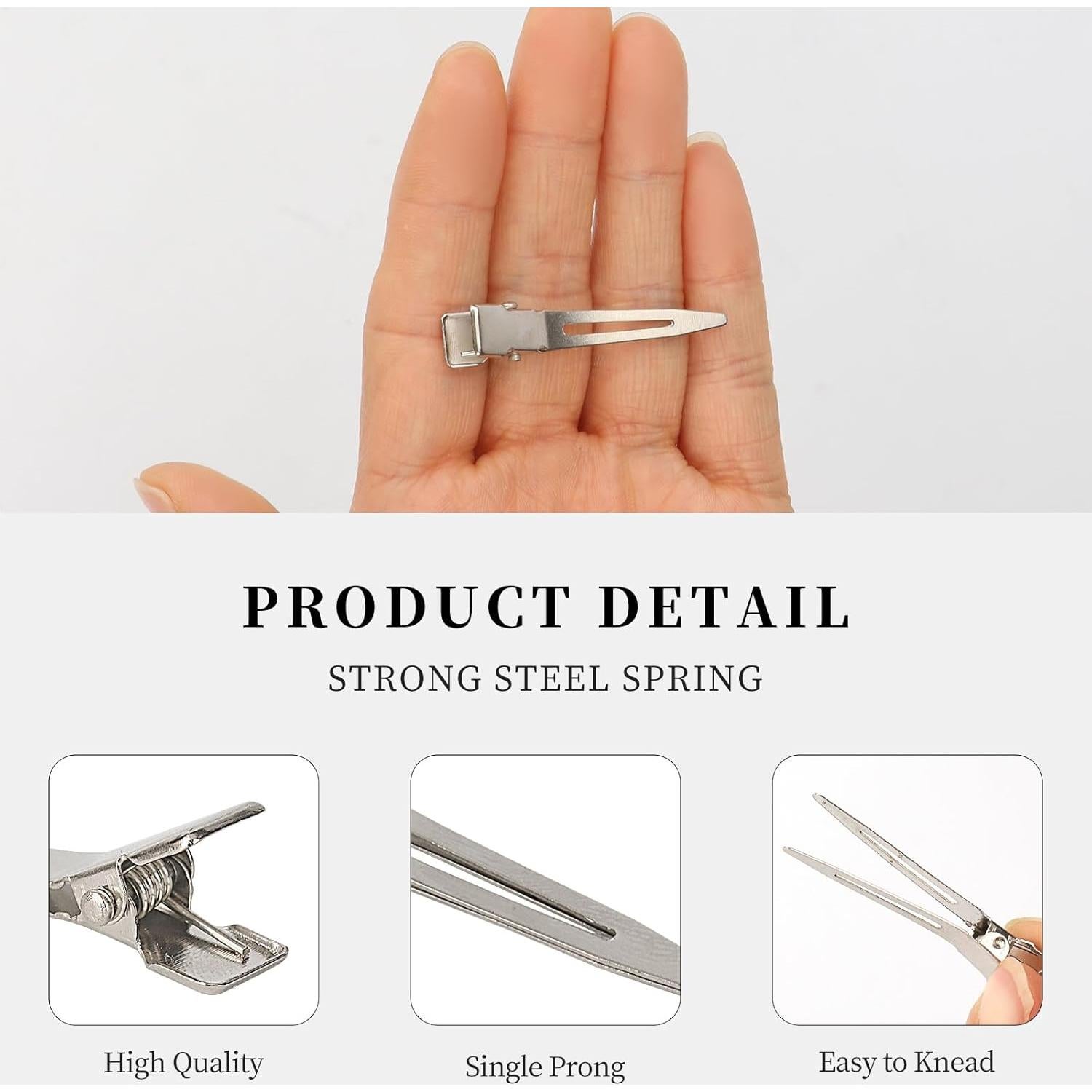 100 Clips de Cocodrilo de Metal Aifanjierui 4.5cm Plata