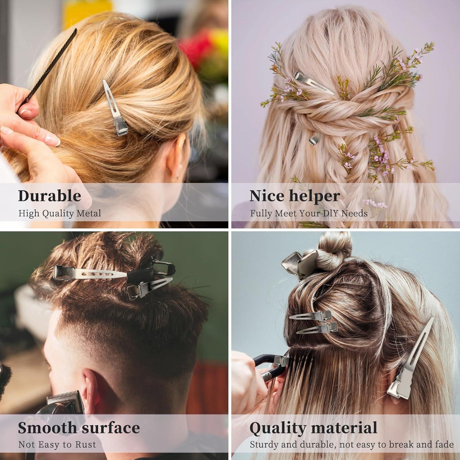 100 Clips de Cocodrilo de Metal Aifanjierui 4.5cm Plata