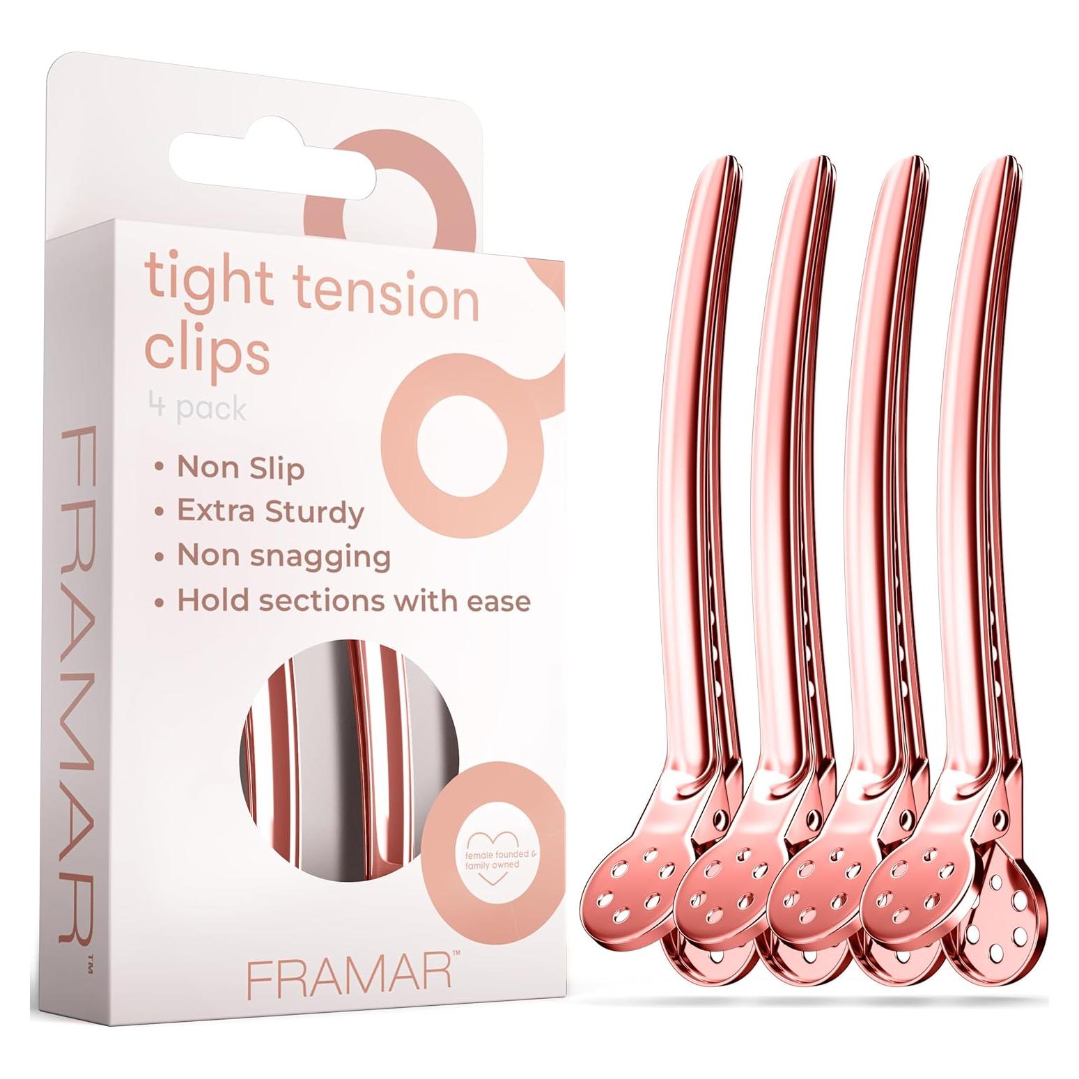 Clips de Pelo Metálicos Framar Oro Rosa - Paquete de 4