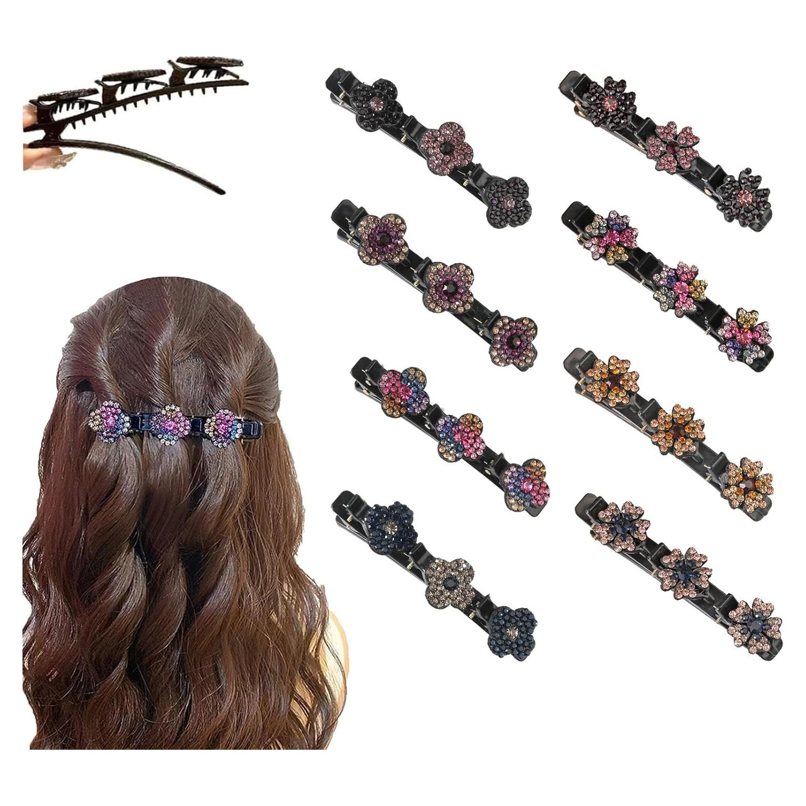 Pinzas de Pelo KERYALELA - Horquillas de Cristal Brillante (8 Pcs)